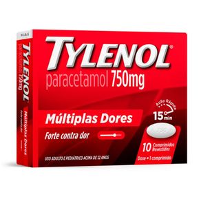 Tylenol 750Mg 10 Comprimidos Revestidos