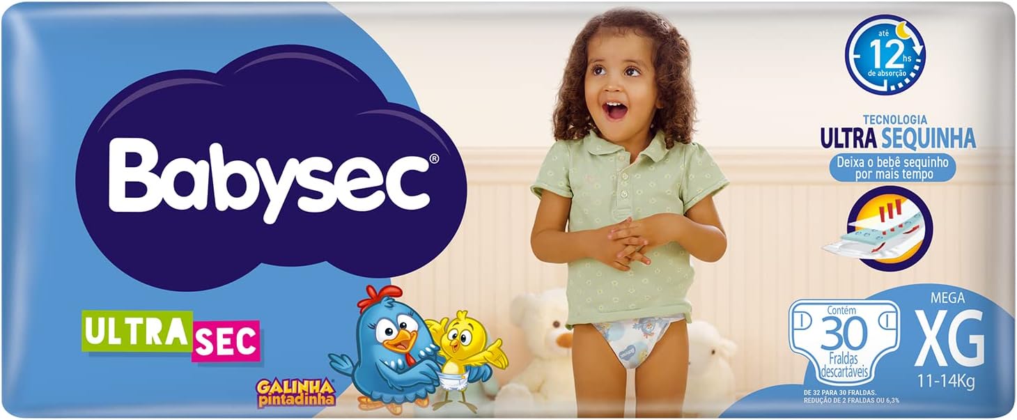 Fralda Babysec Ultra Sec Xg 30 Unidades