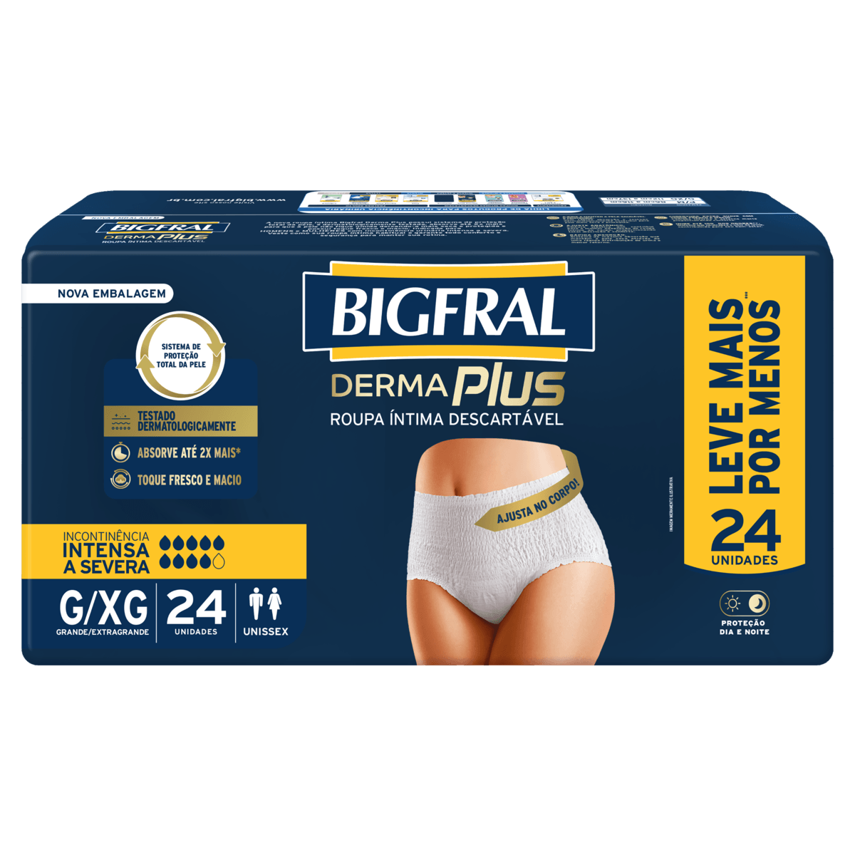 Roupa Íntima Bigfral Derma Plus G/xg 24 Unidades