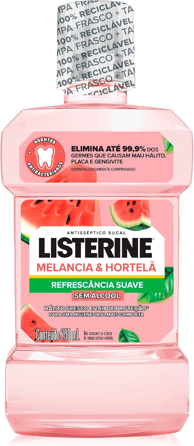 Enxaguante Bucal Listerine Melancia & Hortelã Sem Álcool 250ml