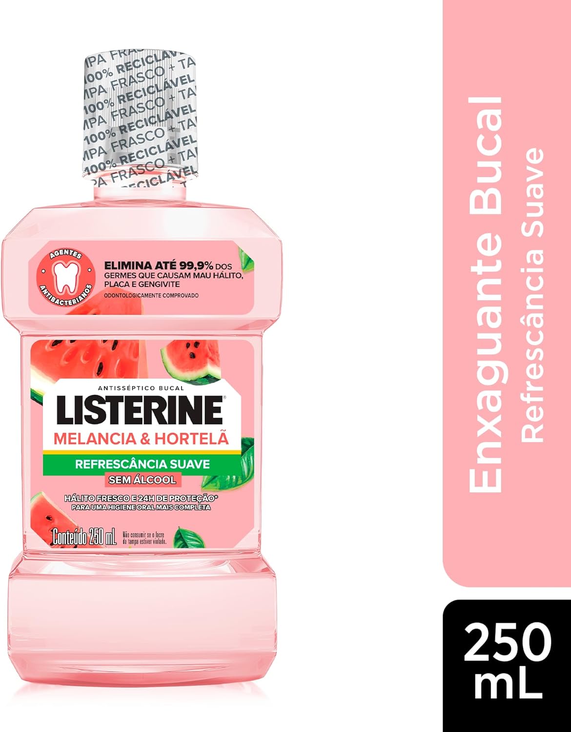 Enxaguante Bucal Listerine Melancia & Hortelã Sem Álcool 250ml - Imagem 2