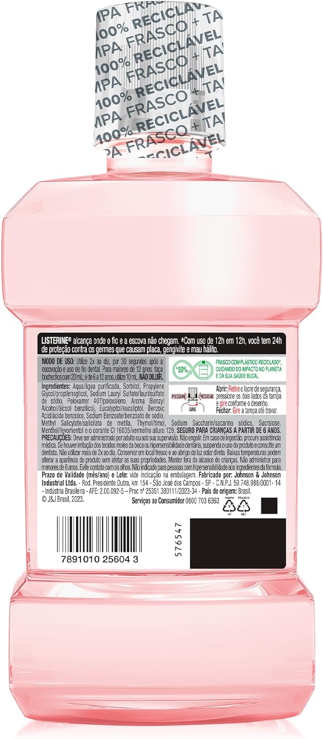 Enxaguante Bucal Listerine Melancia & Hortelã Sem Álcool 250ml - Imagem 3