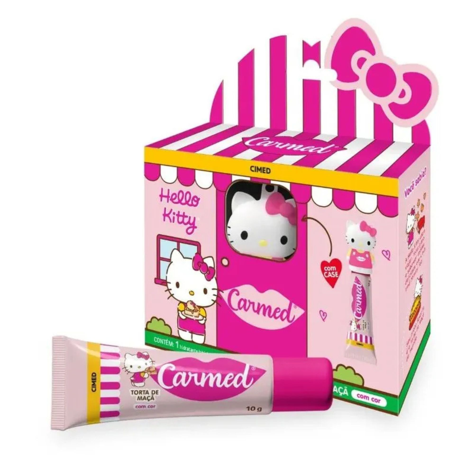 Hidratante Labial Carmed Hello Kitty Torta De Maçã Com Cor 10g Com Case - Imagem 2