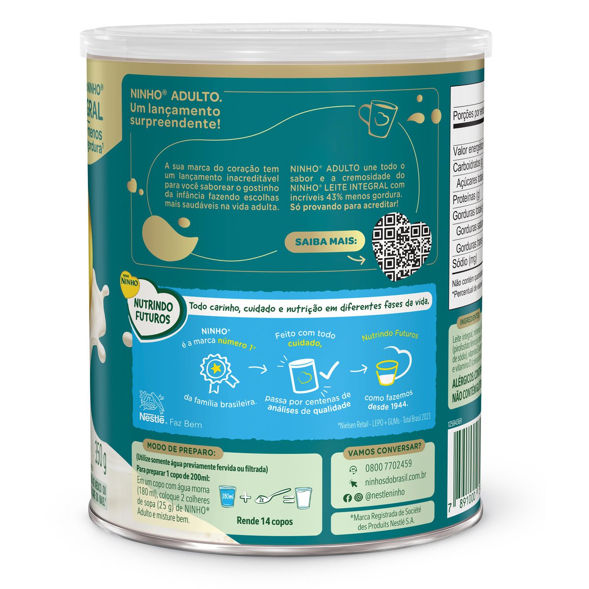 Leite Em Pó Ninho Adulto Semidesnatado 350g - Imagem 2