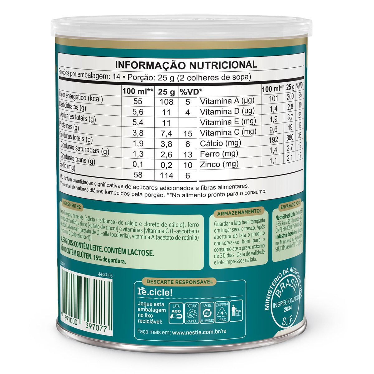 Leite Em Pó Ninho Adulto Semidesnatado 350g - Imagem 3