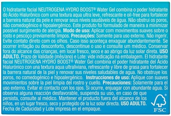 Refil Gel Hidratante Facial Neutrogena Hydro Boost Water 50g - Imagem 6