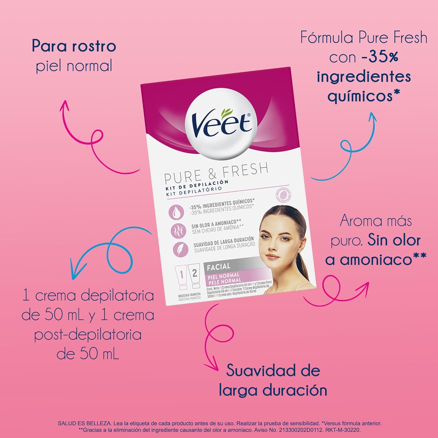 Kit De Depilação Facial Veet Pure & Fresh - Imagem 3
