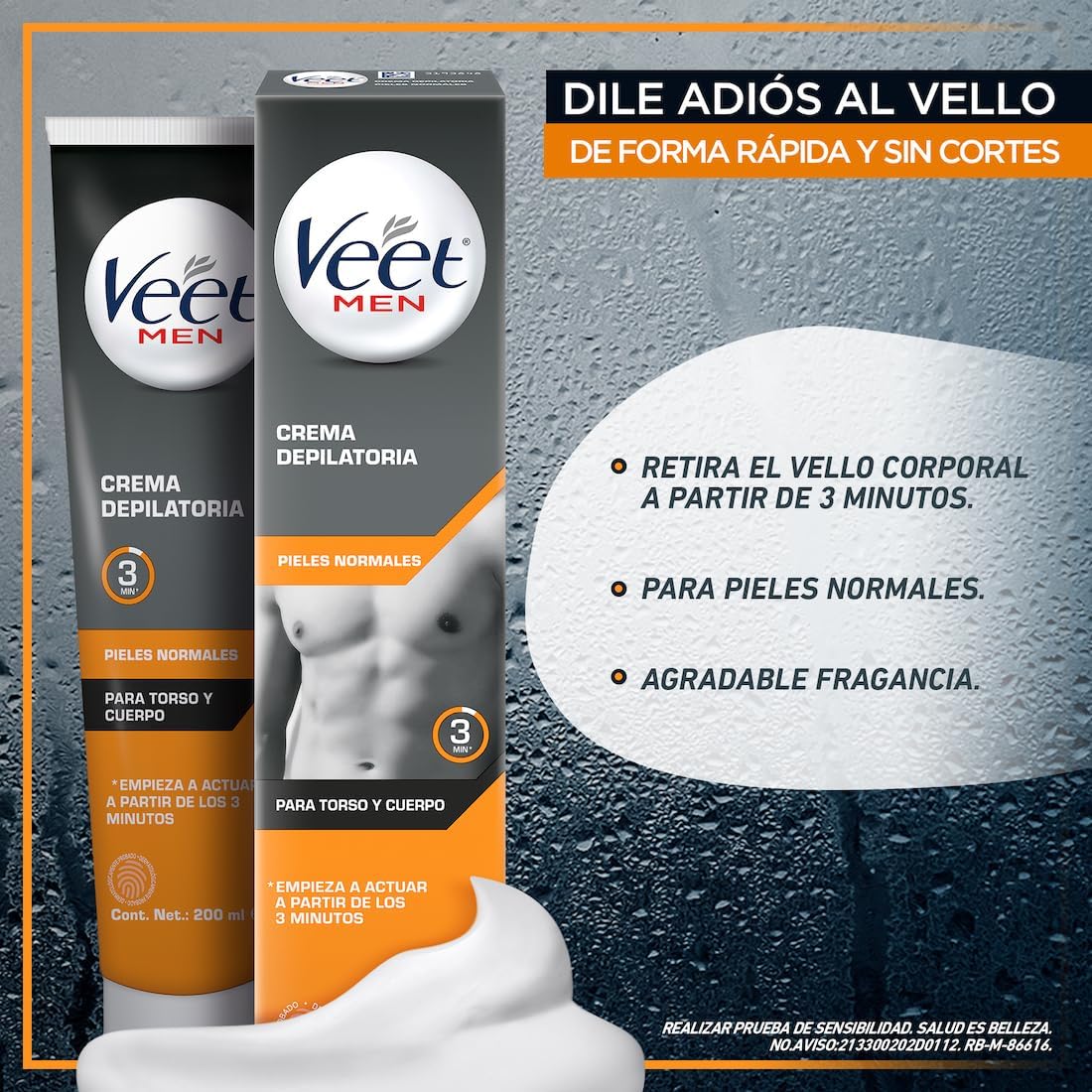 Creme Depilatório Veet For Men Pele Normal 200ml - Imagem 5