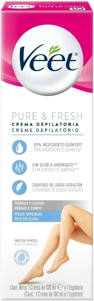 Creme Depilatório Veet Pure & Fresh Pele Delicada 100ml