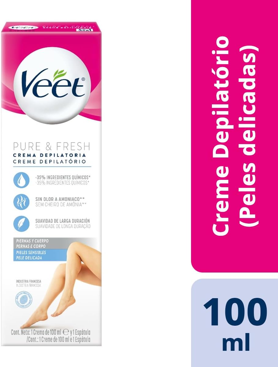 Creme Depilatório Veet Pure & Fresh Pele Delicada 100ml - Imagem 2