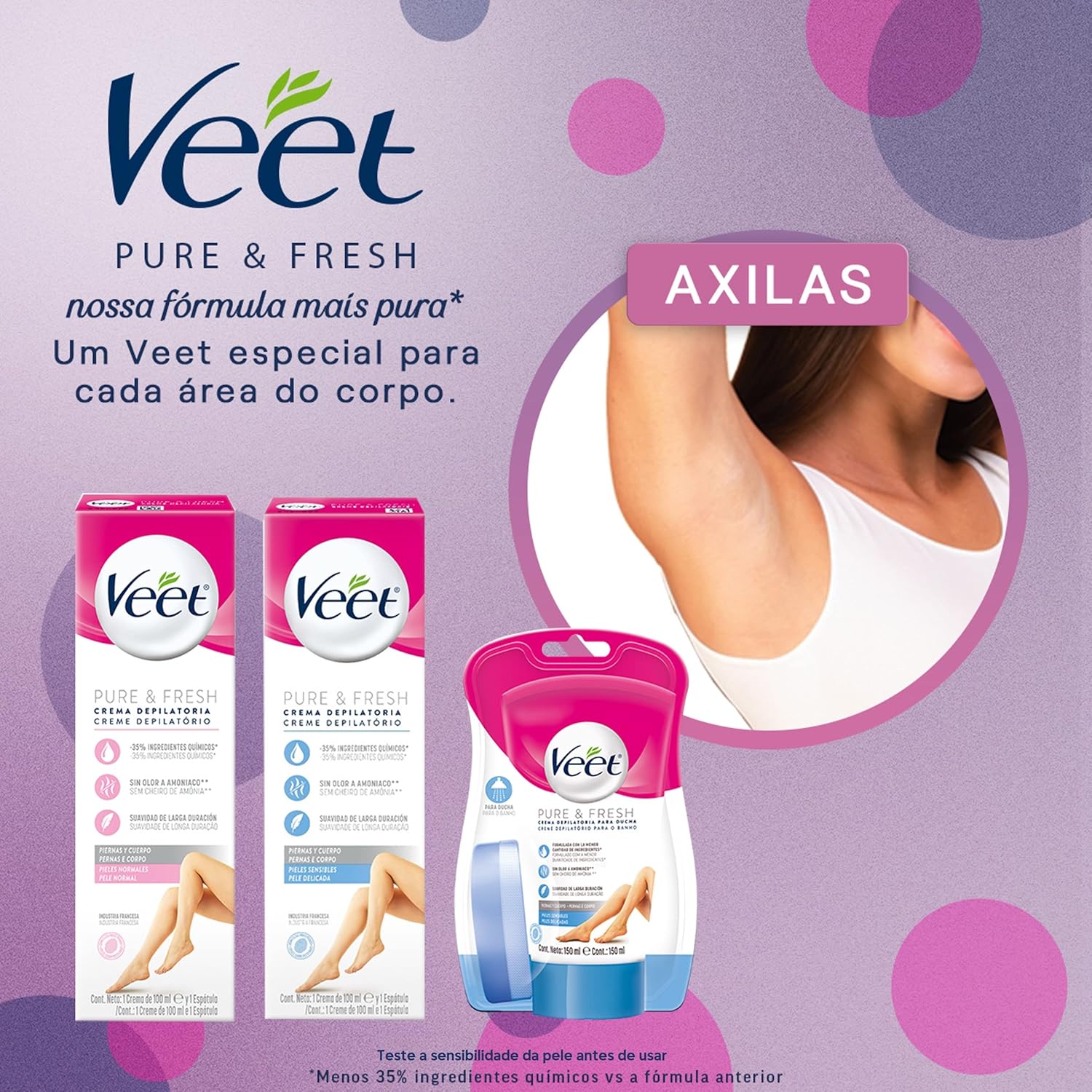 Creme Depilatório Veet Pure & Fresh Pele Delicada 100ml - Imagem 4