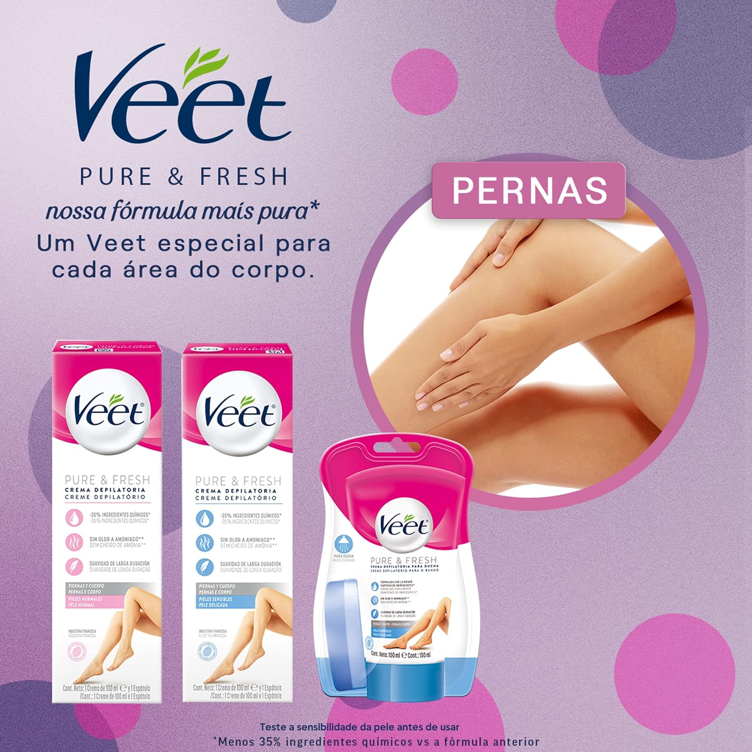 Creme Depilatório Veet Pure & Fresh Pele Delicada 100ml - Imagem 5