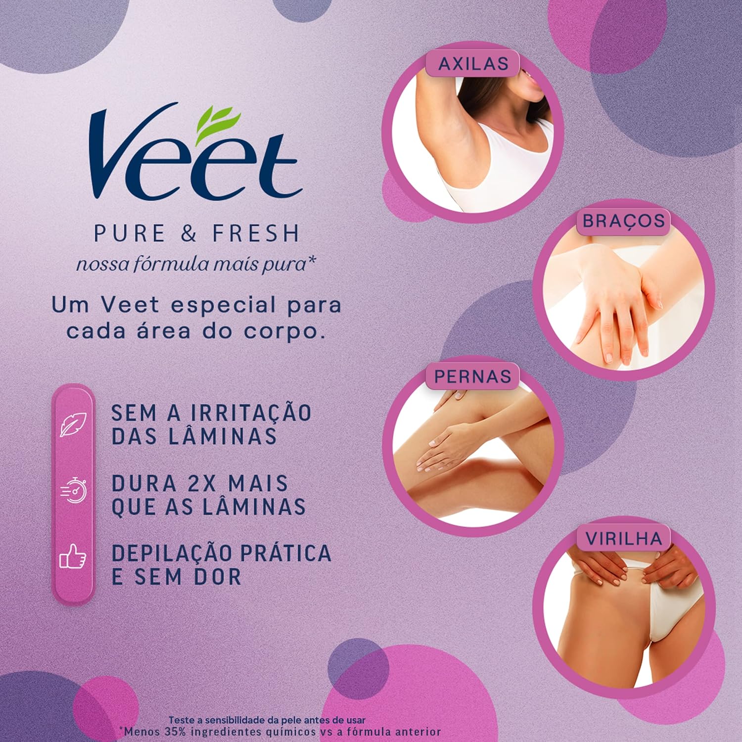 Creme Depilatório Veet Pure & Fresh Pele Delicada 100ml - Imagem 6