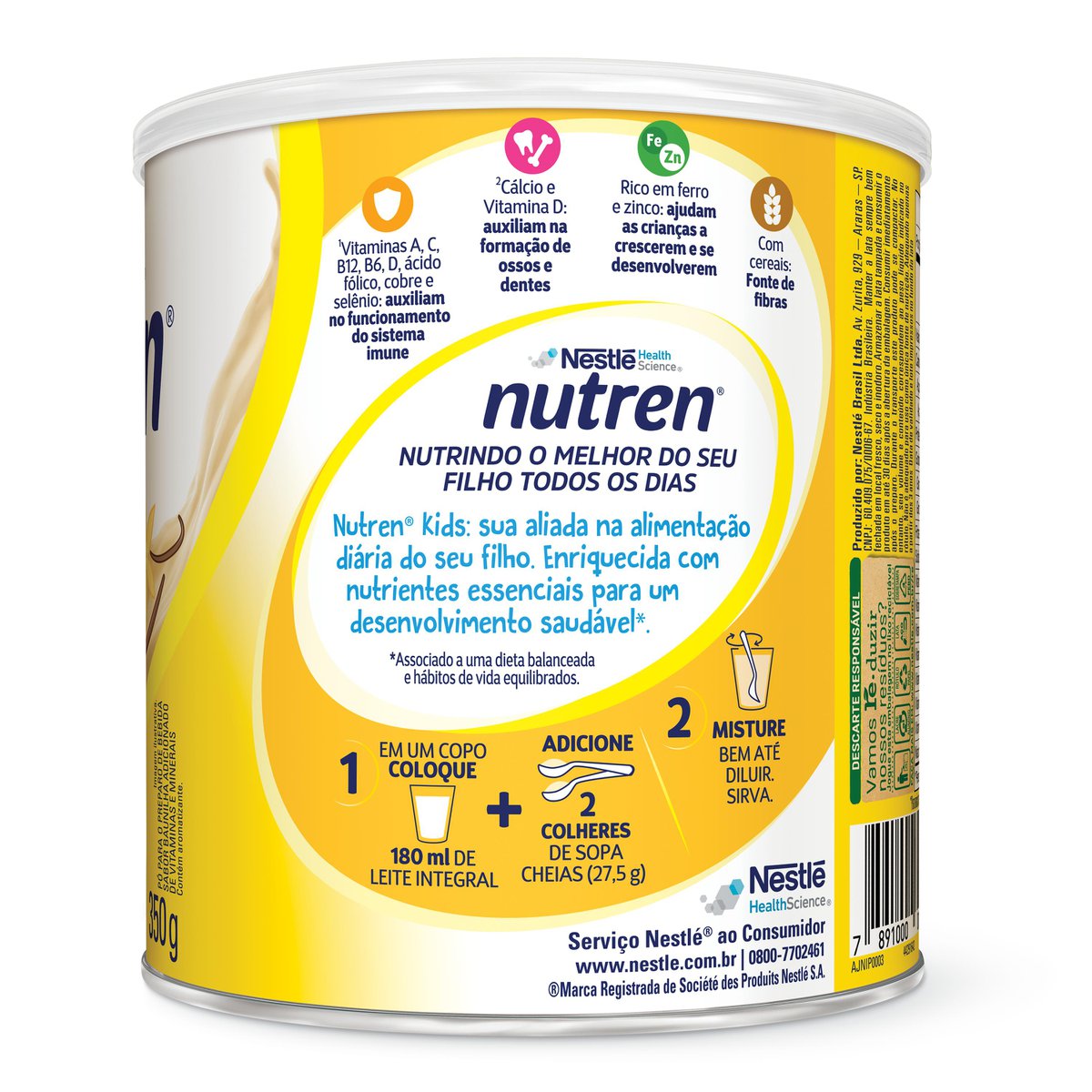 Complemento Alimentar Nutren Kids Baunilha 350g - Imagem 2
