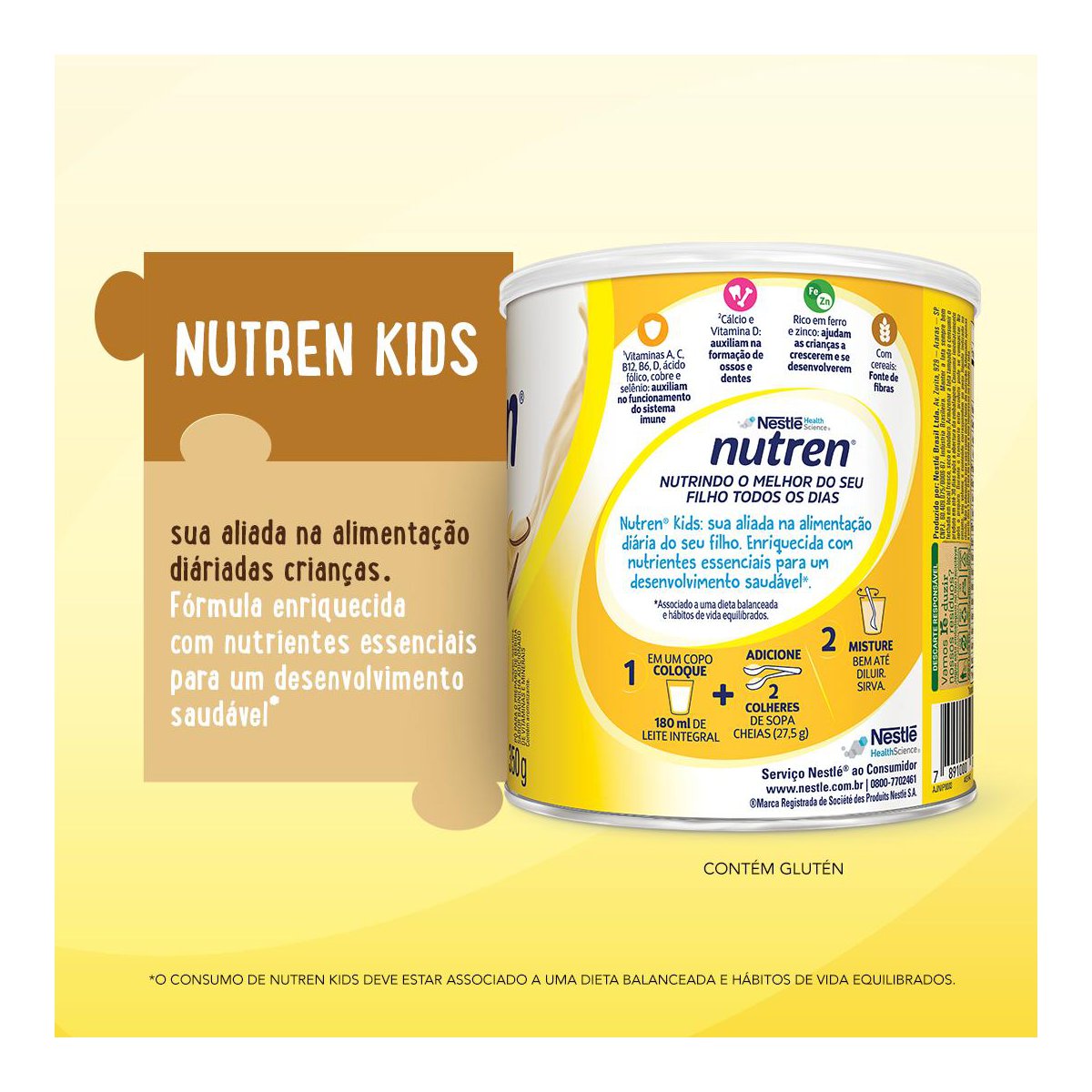 Complemento Alimentar Nutren Kids Baunilha 350g - Imagem 7