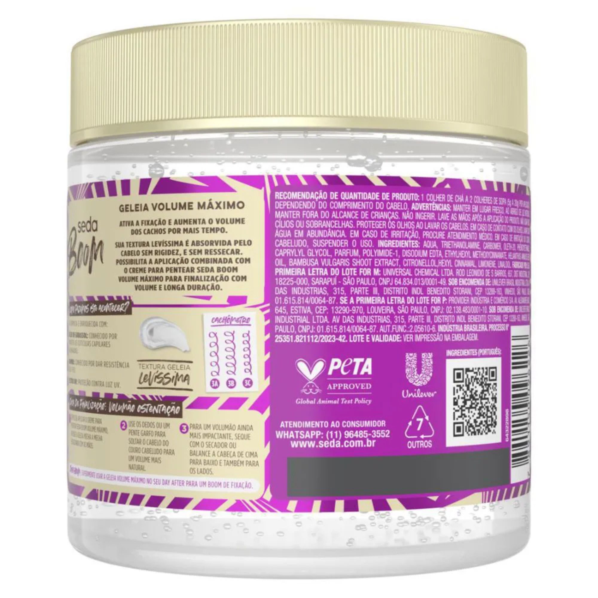 Geleia De Fixação Seda Boom Volume Máximo 500g - Imagem 2