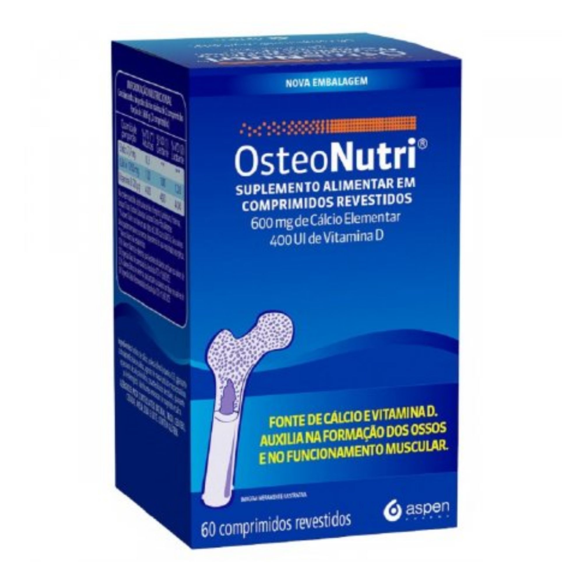 Osteonutri 600mg/400ui 60 Comprimidos Revestidos