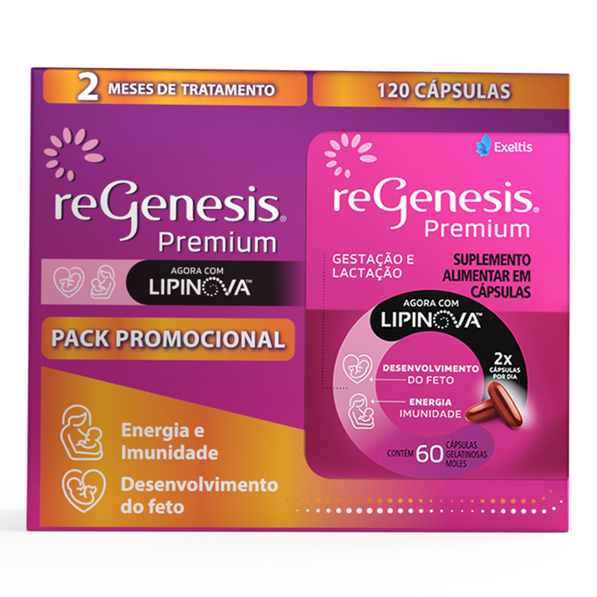 Suplemento Alimentar Regenesis Premium Lipinova 120 Cápsulas