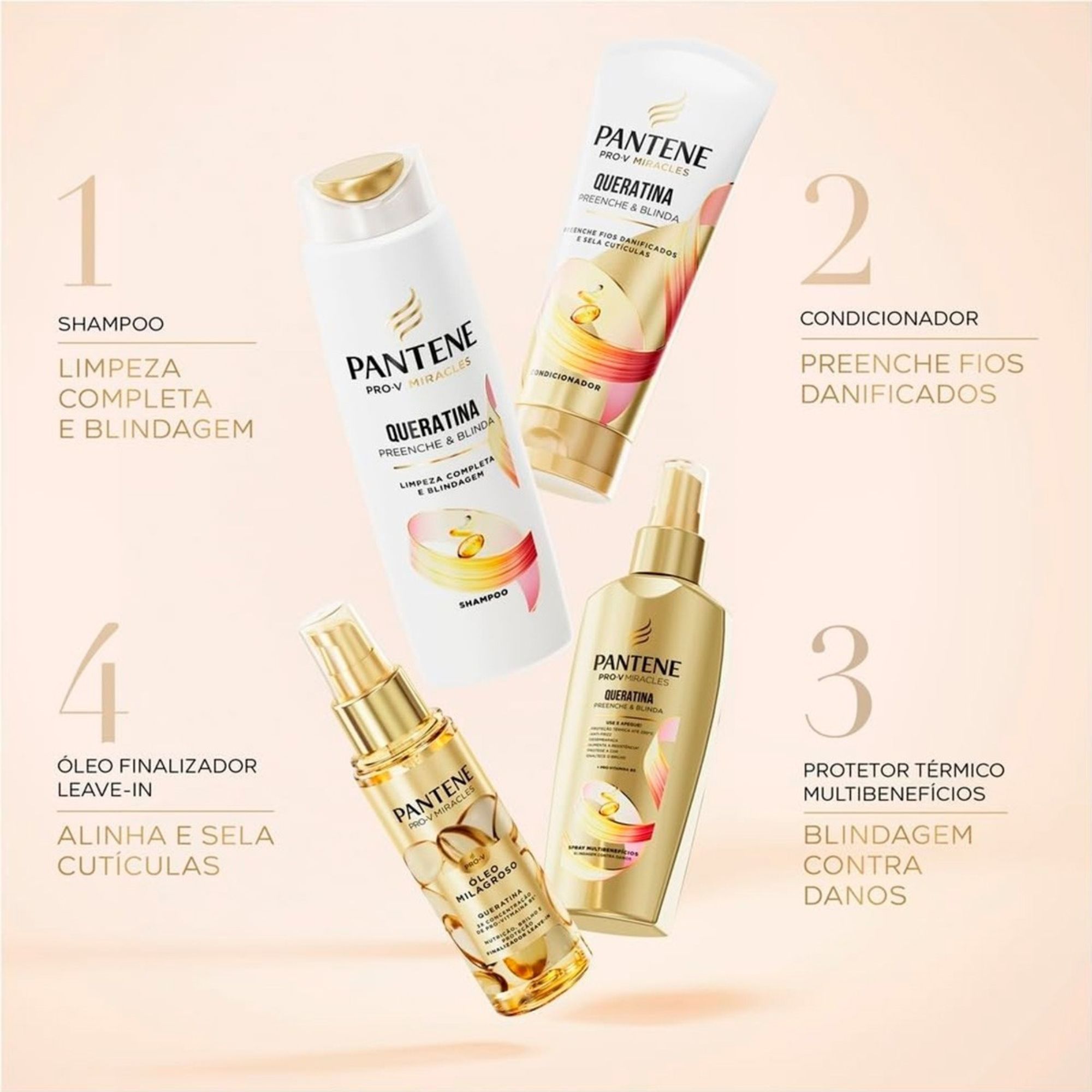 Óleo Milagroso Finalizador E Leave-in Pantene Miracles Queratina 95ml - Imagem 5