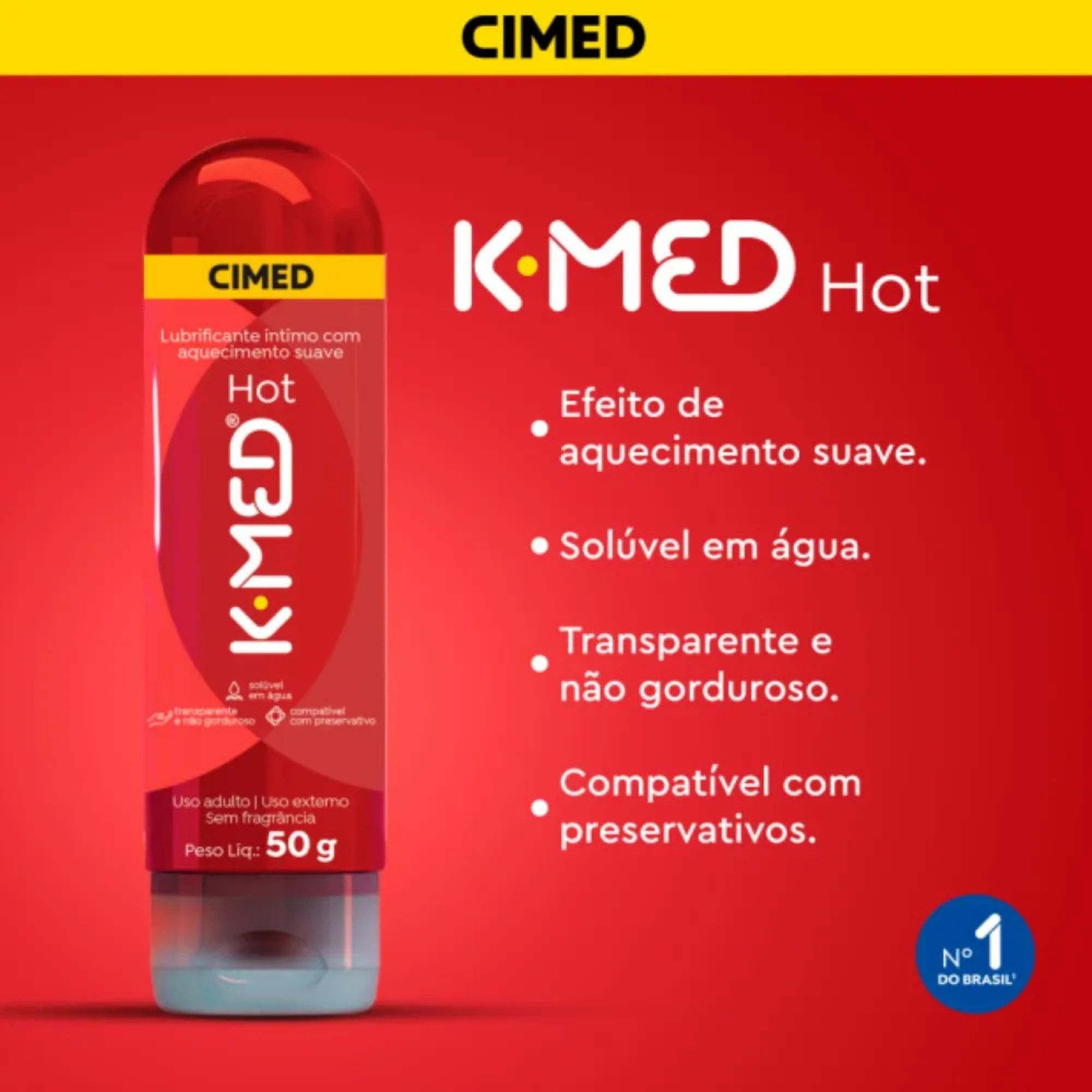Gel Lubrificante Íntimo K-med Hot 50g - Imagem 2