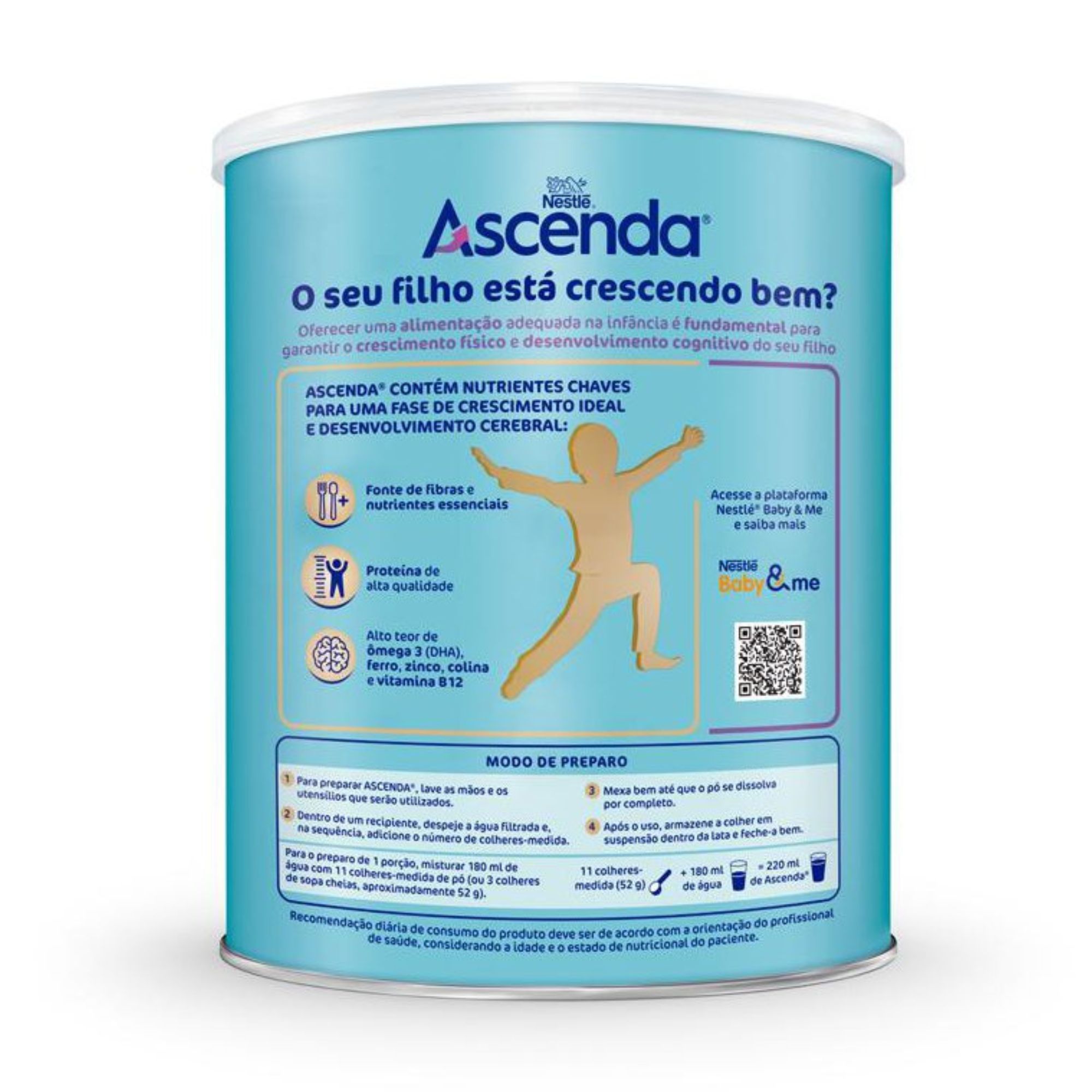 Suplemento Alimentar Infantil Nestlé Ascenda Sabor Baunilha 800g - Imagem 2