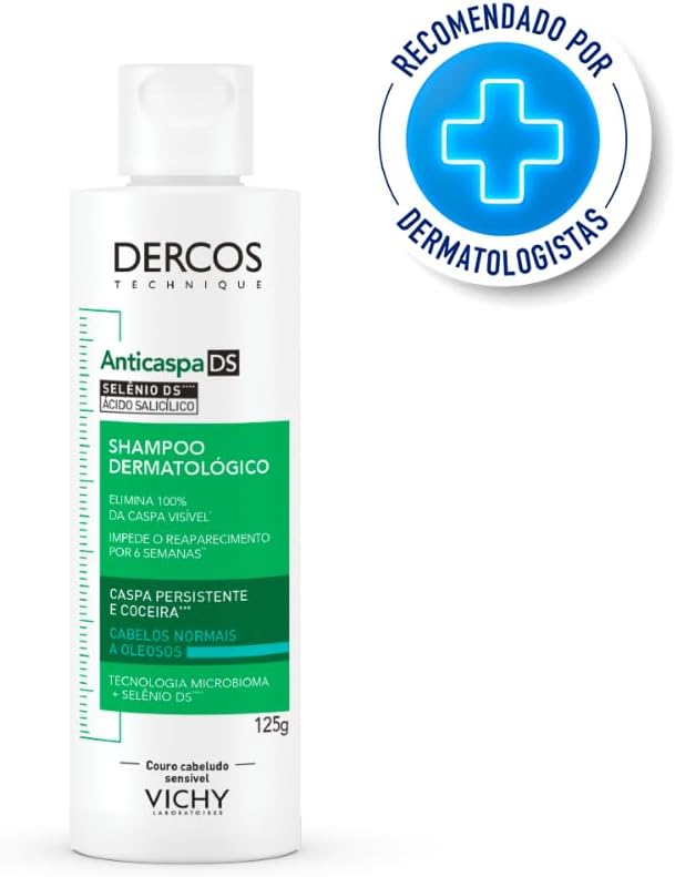 Shampoo Dercos Anticaspa Ds Vichy Cabelo Normal A Oleoso 125g - Imagem 2