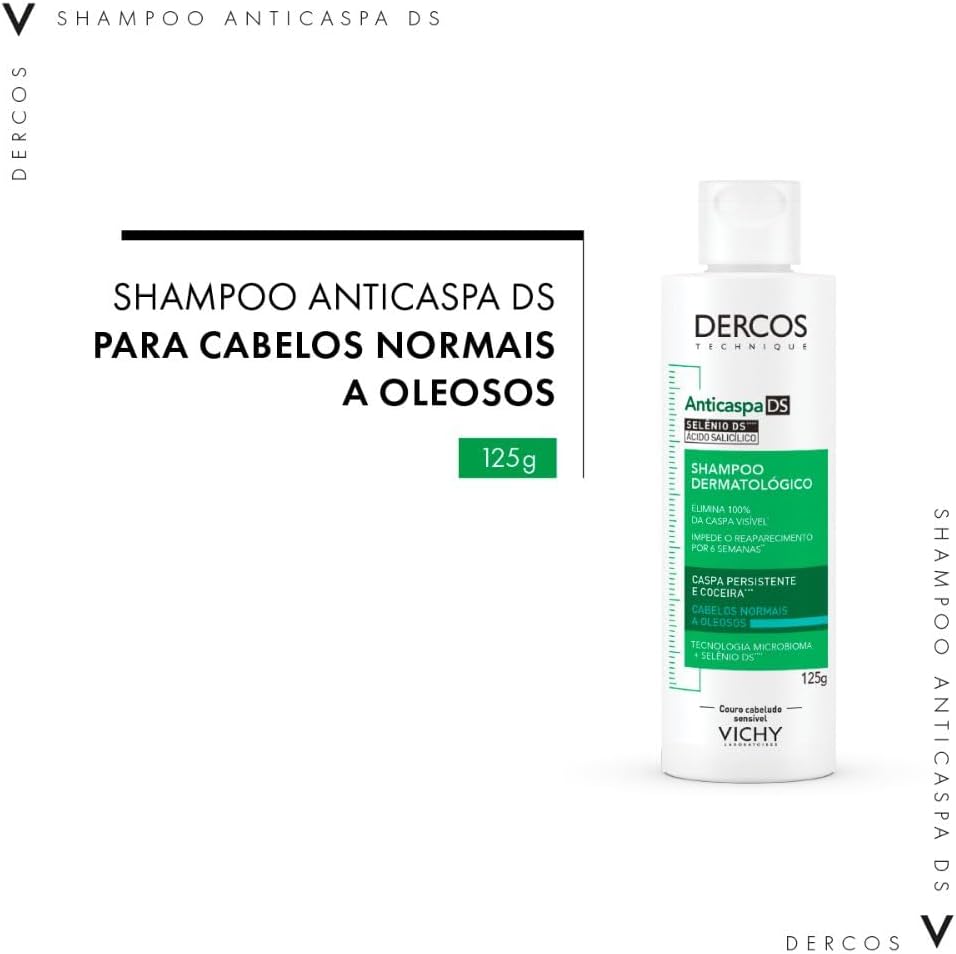 Shampoo Dercos Anticaspa Ds Vichy Cabelo Normal A Oleoso 125g - Imagem 4