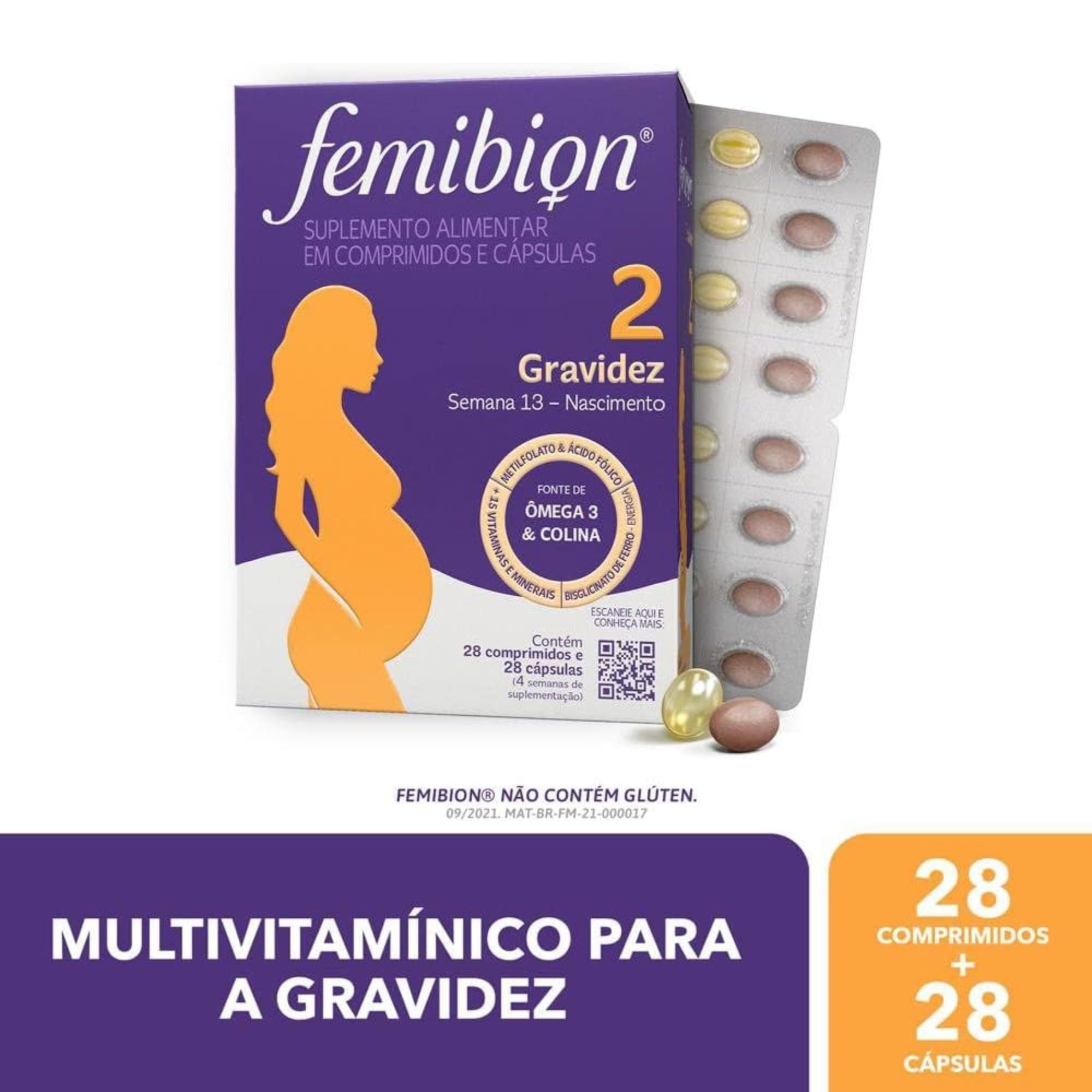 Multivitamínico Femibion 2 Gravidez 28 Comprimidos + 28 Cápsulas - Imagem 2