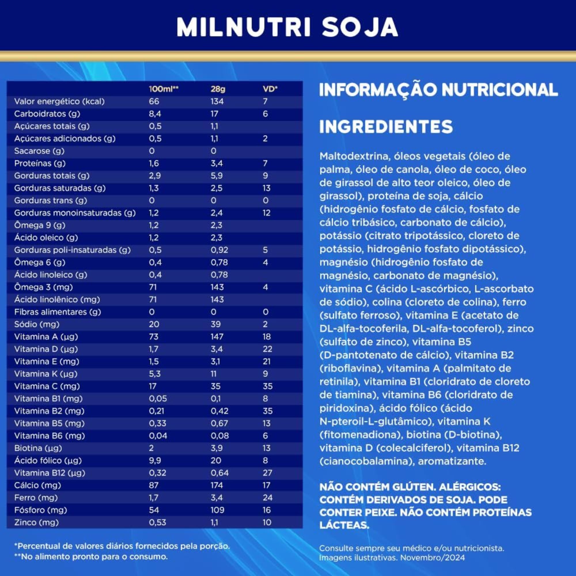 Composto Lácteo Milnutri Premium Soja 800g - Imagem 2