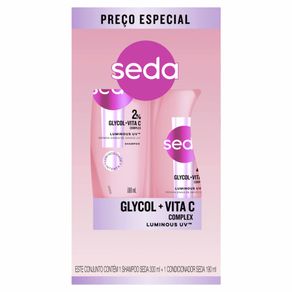 Kit Seda Shampoo 300Ml Glycol + Vita C Complex Luminous Uv + Condicionador 190Ml