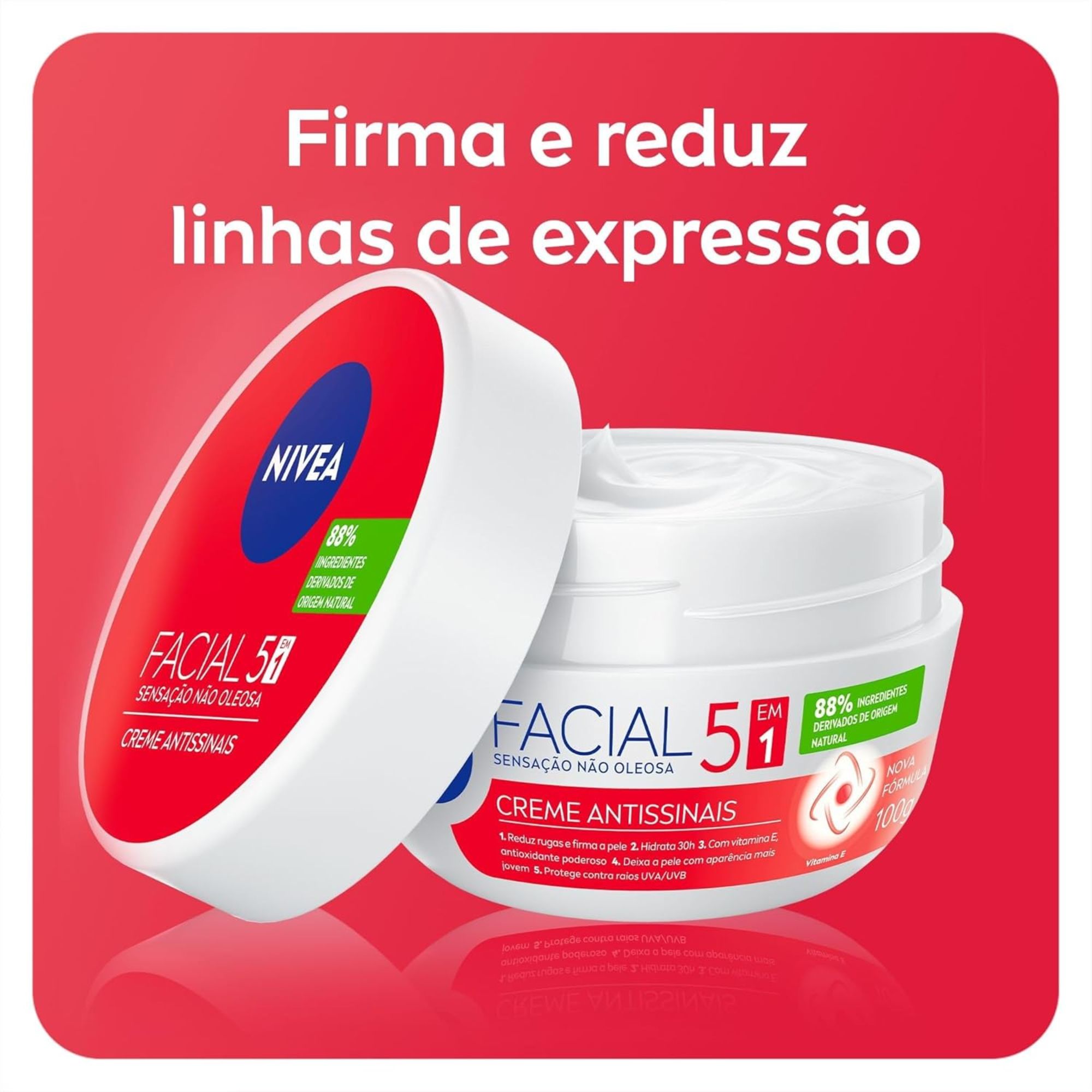 Kit Facial Nivea Sun Protetor Solar Fps70 40ml + Creme Antissinais 100g - Imagem 4