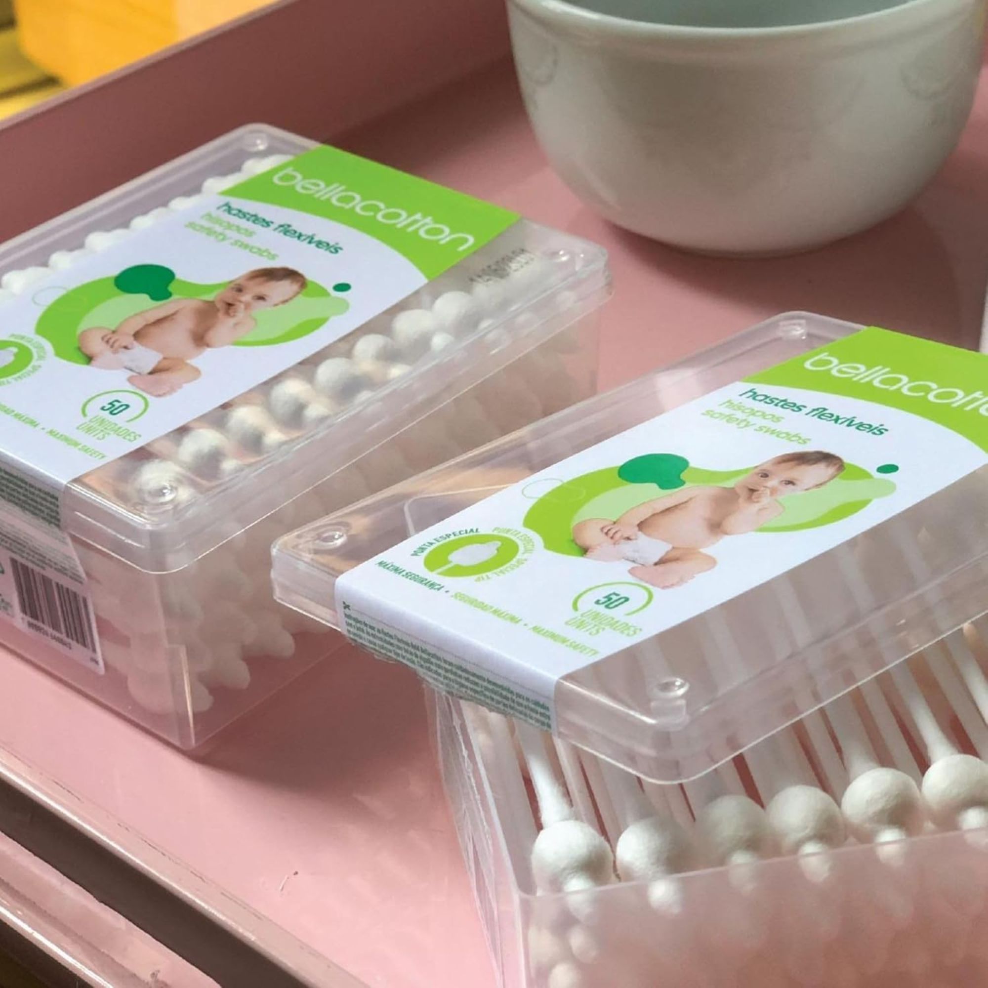 Hastes Flexíveis Bebê Bellacotton 50 Unidades - Imagem 2