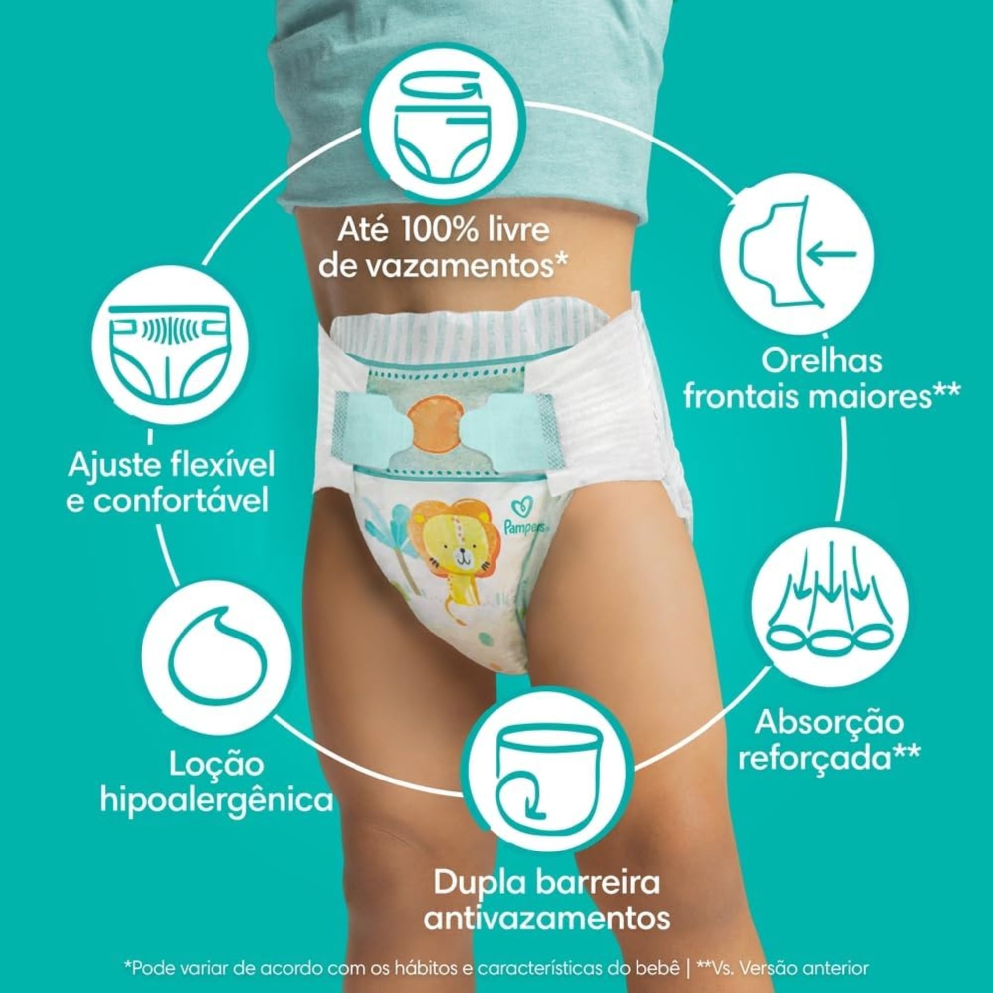 Fralda Pampers Confort Sec M 70 Unidades - Imagem 2
