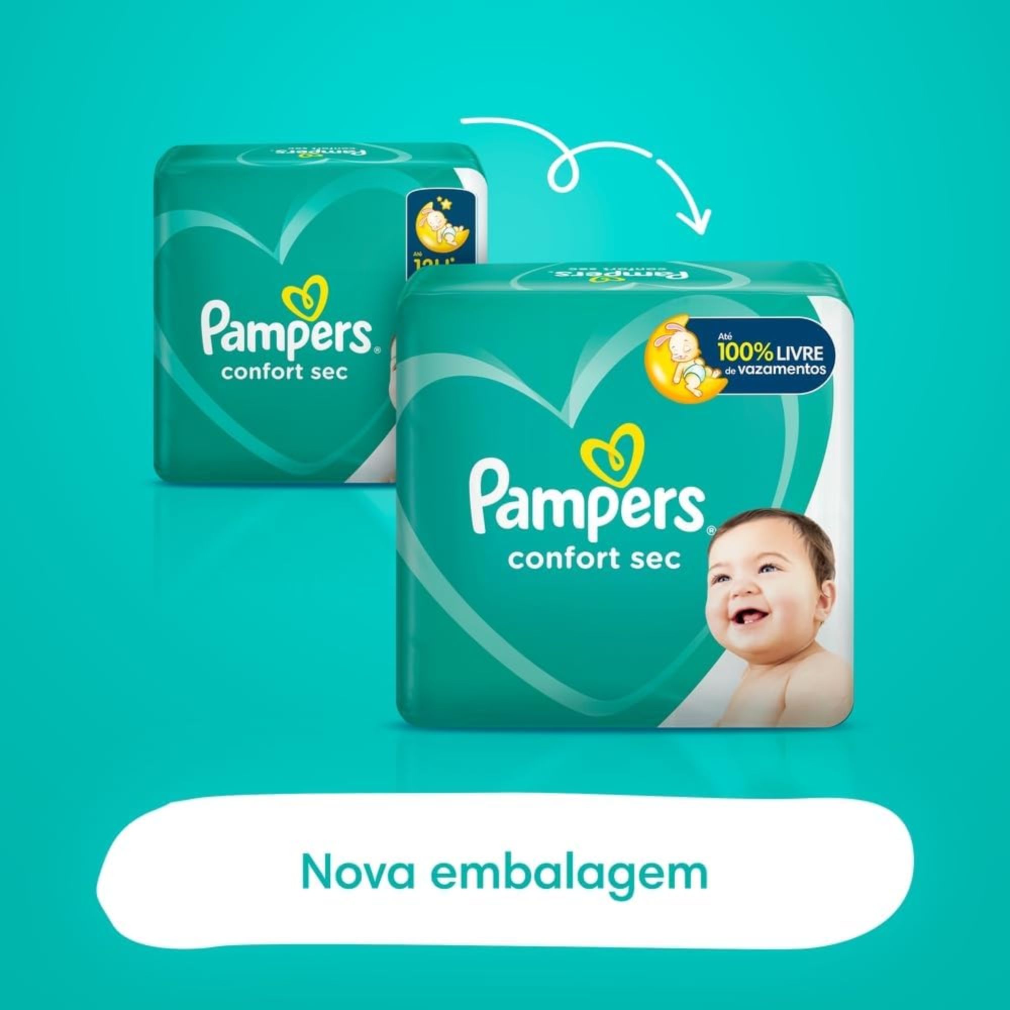 Fralda Pampers Confort Sec M 70 Unidades - Imagem 8