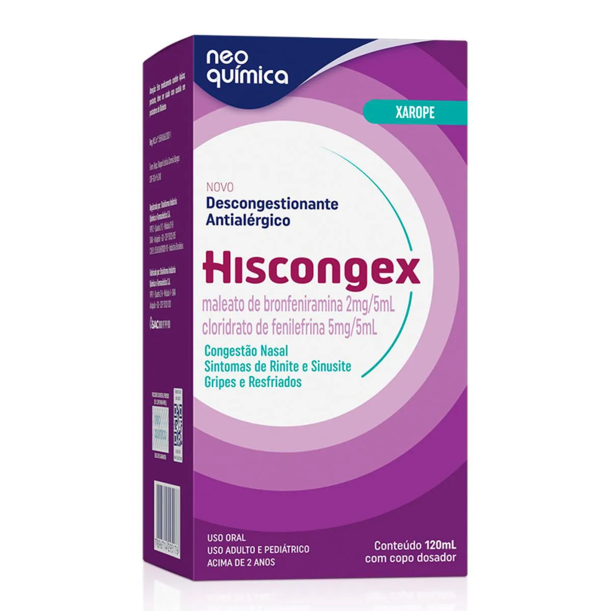 Hiscongex Neo Química Xarope 120ml + Copo Dosador