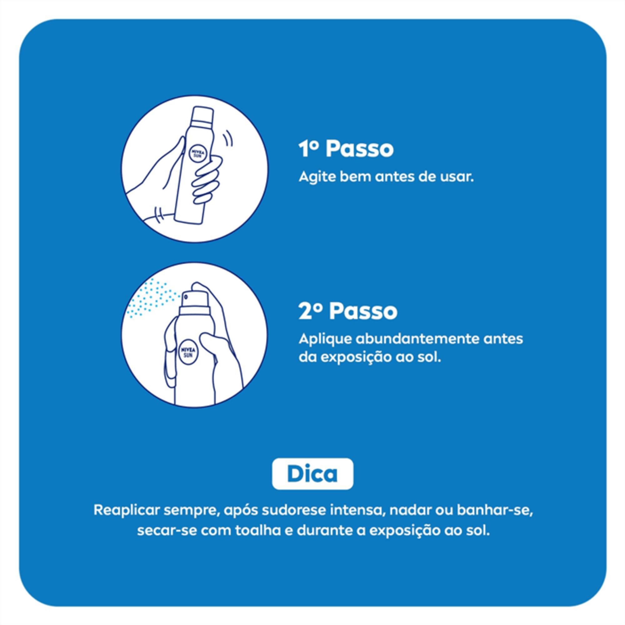 Protetor Solar Spray Nivea Sun Protect & Toque Seco Fps30 200ml - Imagem 6