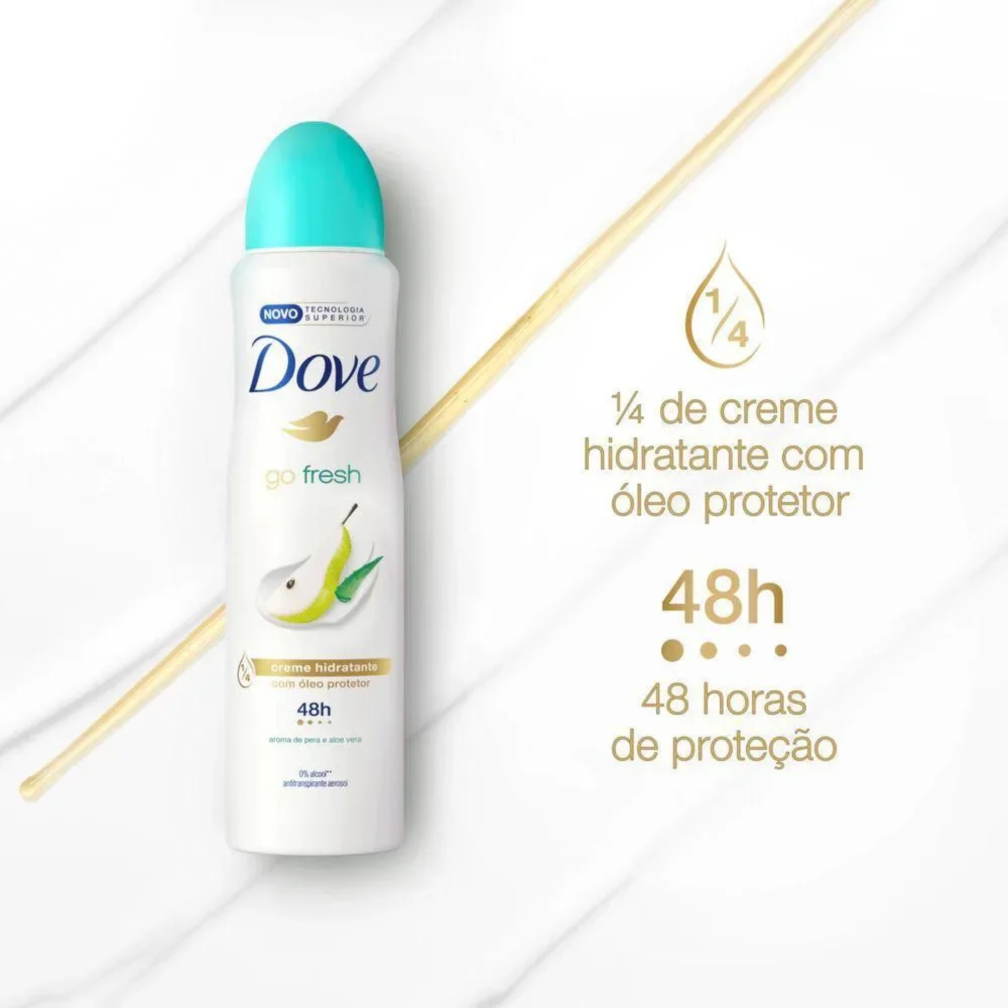 Desodorante Aerossol Dove Go Fresh Pera & Aloe Vera 72h 150ml - Imagem 3