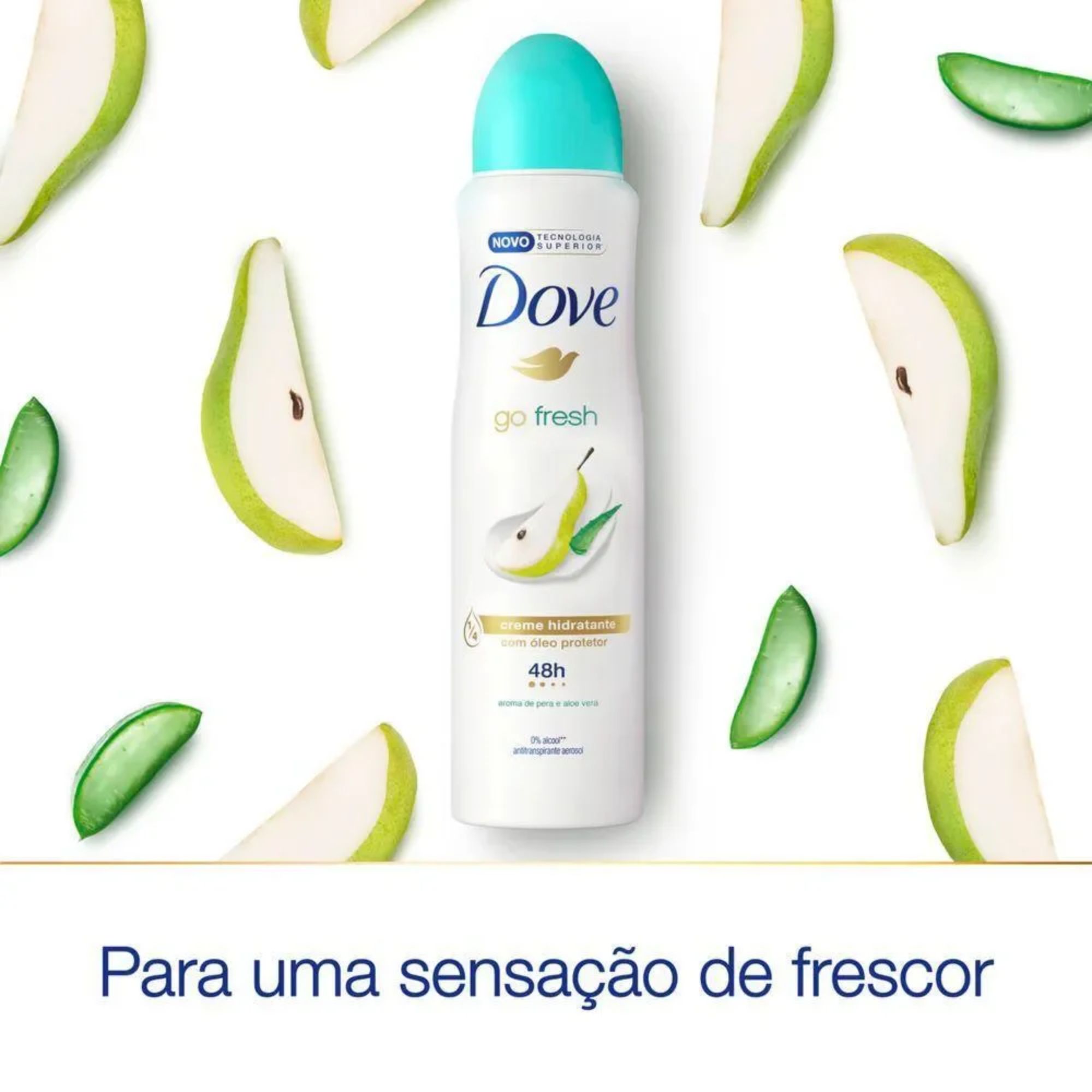 Desodorante Aerossol Dove Go Fresh Pera & Aloe Vera 72h 150ml - Imagem 4