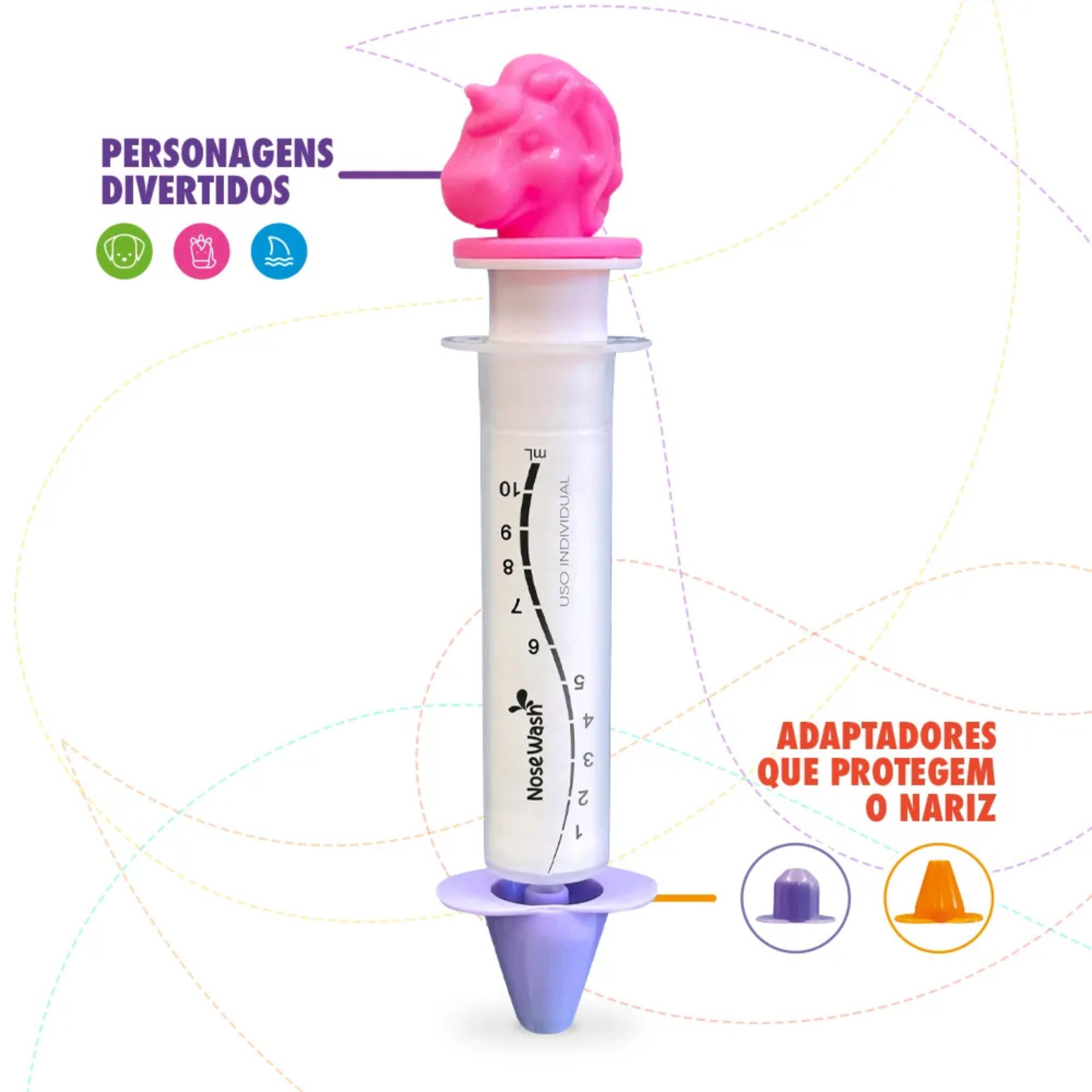 Seringa Para Lavagem Nasal Nosewash Unicórnio 10ml - Imagem 2