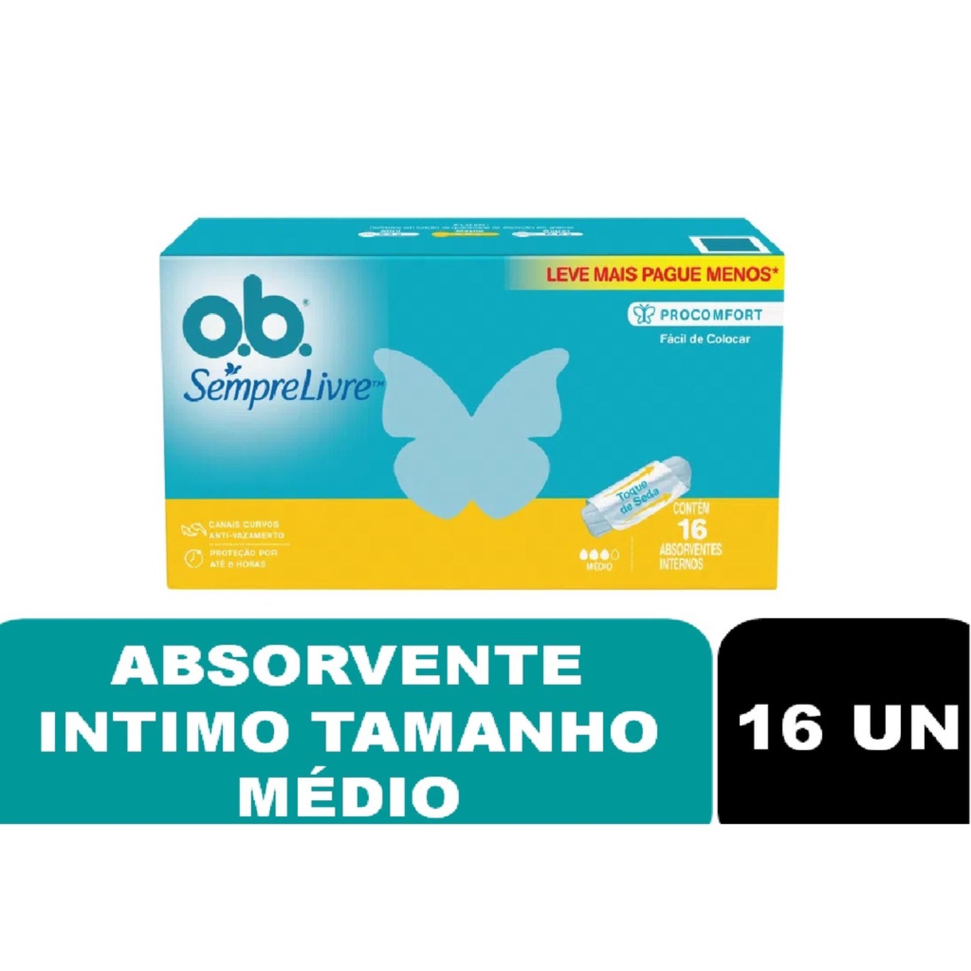 Absorvente Interno O.b. Sempre Livre Procomfort Médio 16 Unidades - Imagem 2