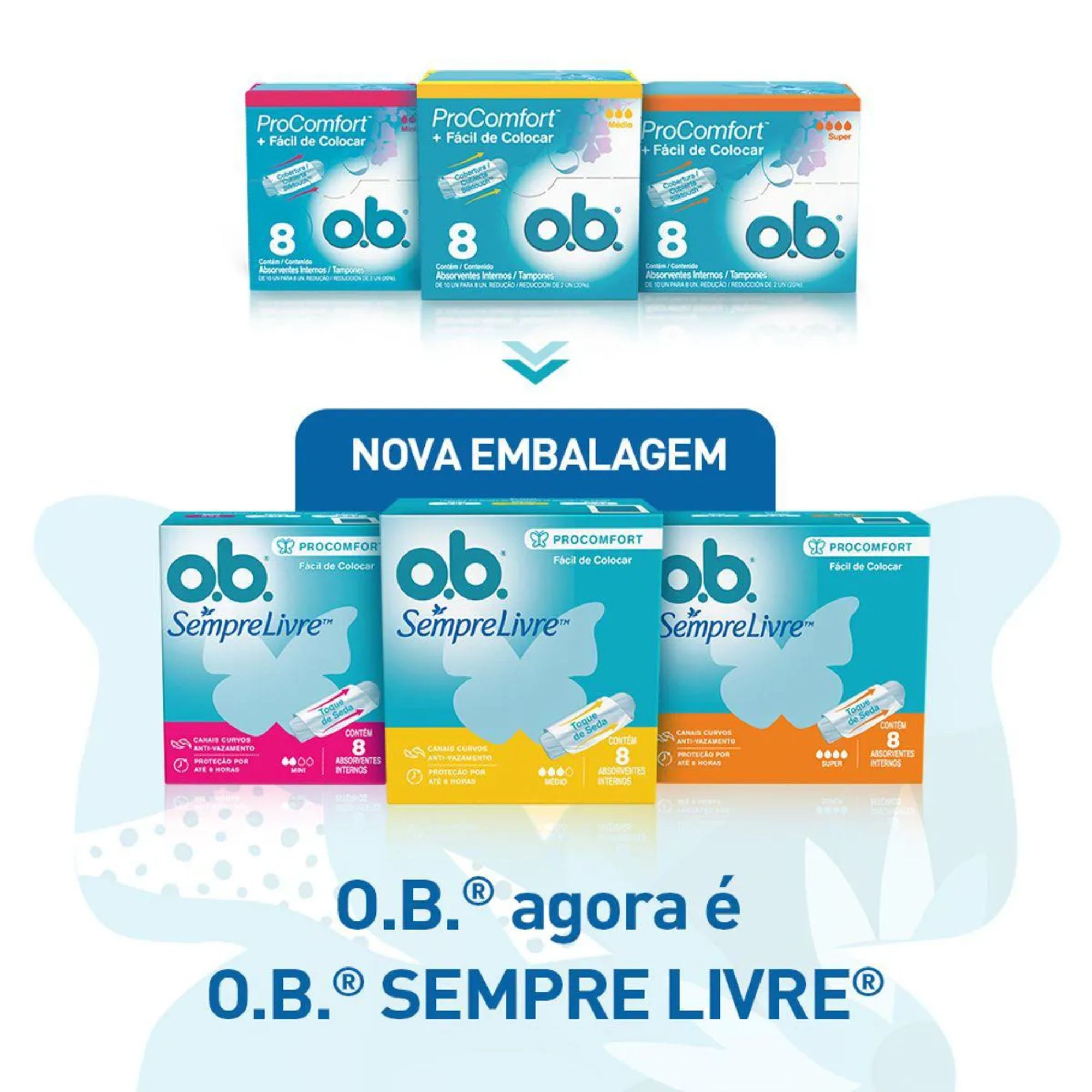 Absorvente Interno O.b. Sempre Livre Procomfort Médio 16 Unidades - Imagem 4