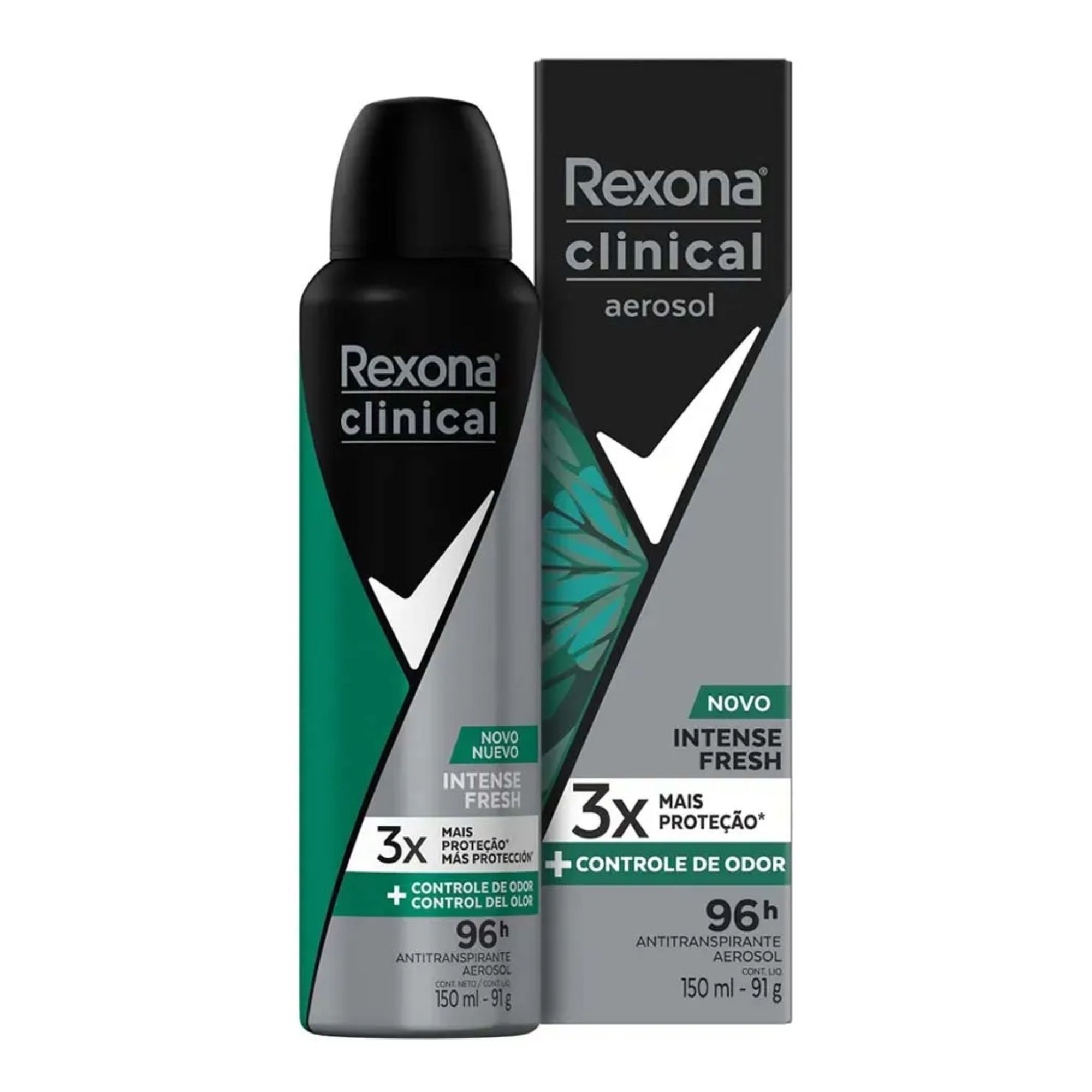 Desodorante Aerossol Rexona Clinical Intense Fresh 96h 150ml
