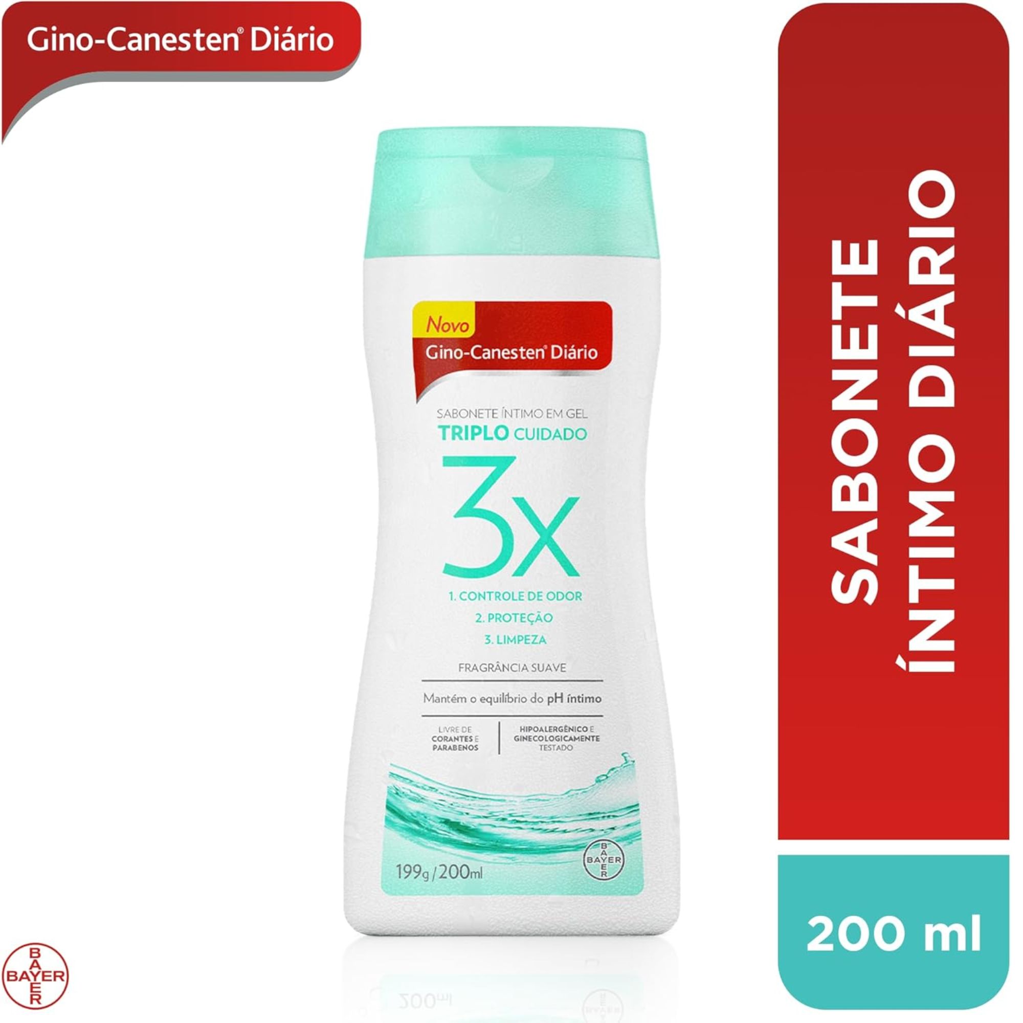Sabonete Íntimo Gino-canesten Diário Triplo Cuidado 200ml - Imagem 2
