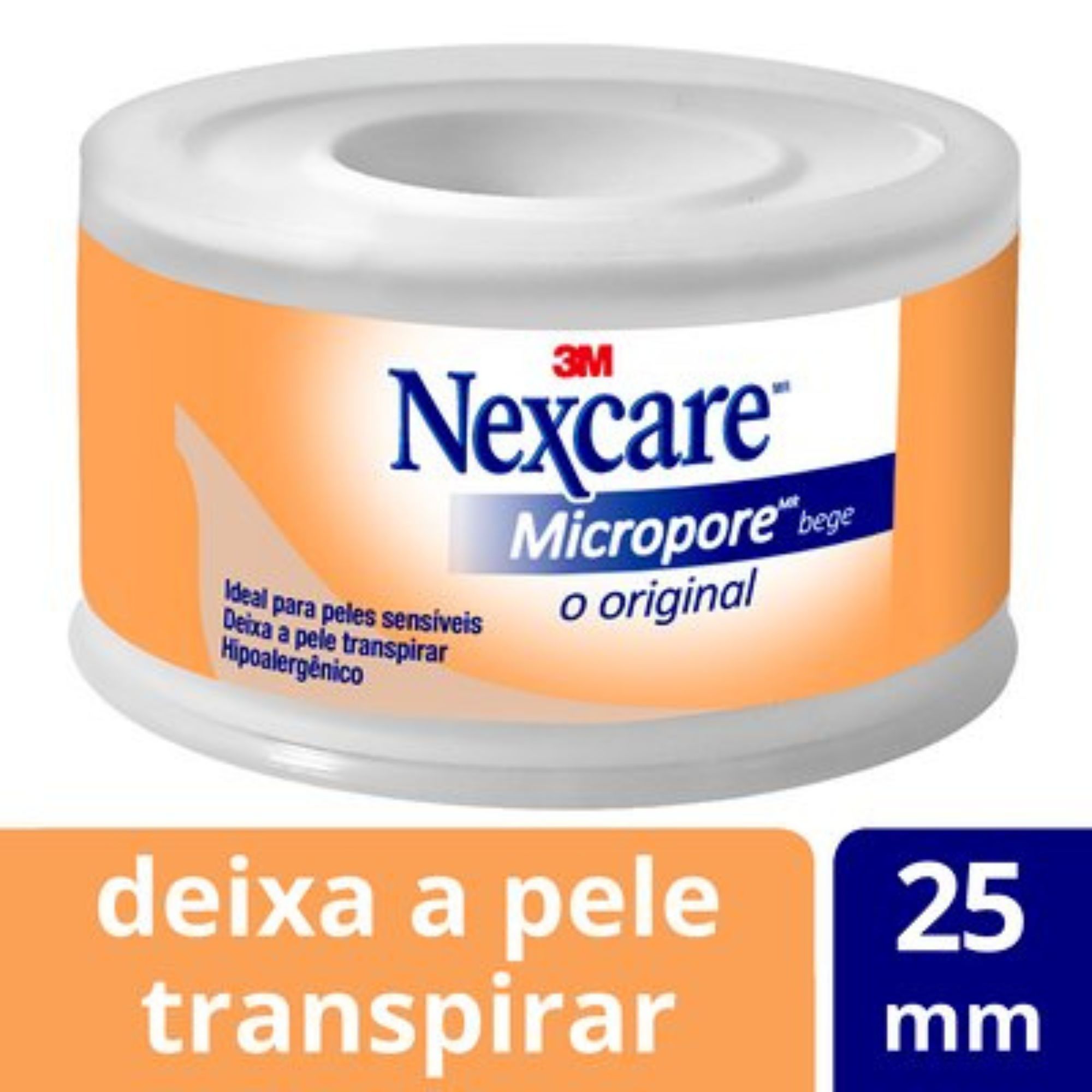 Esparadrapo Nexcare Micropore Bege 25mmx4,5m - Imagem 3