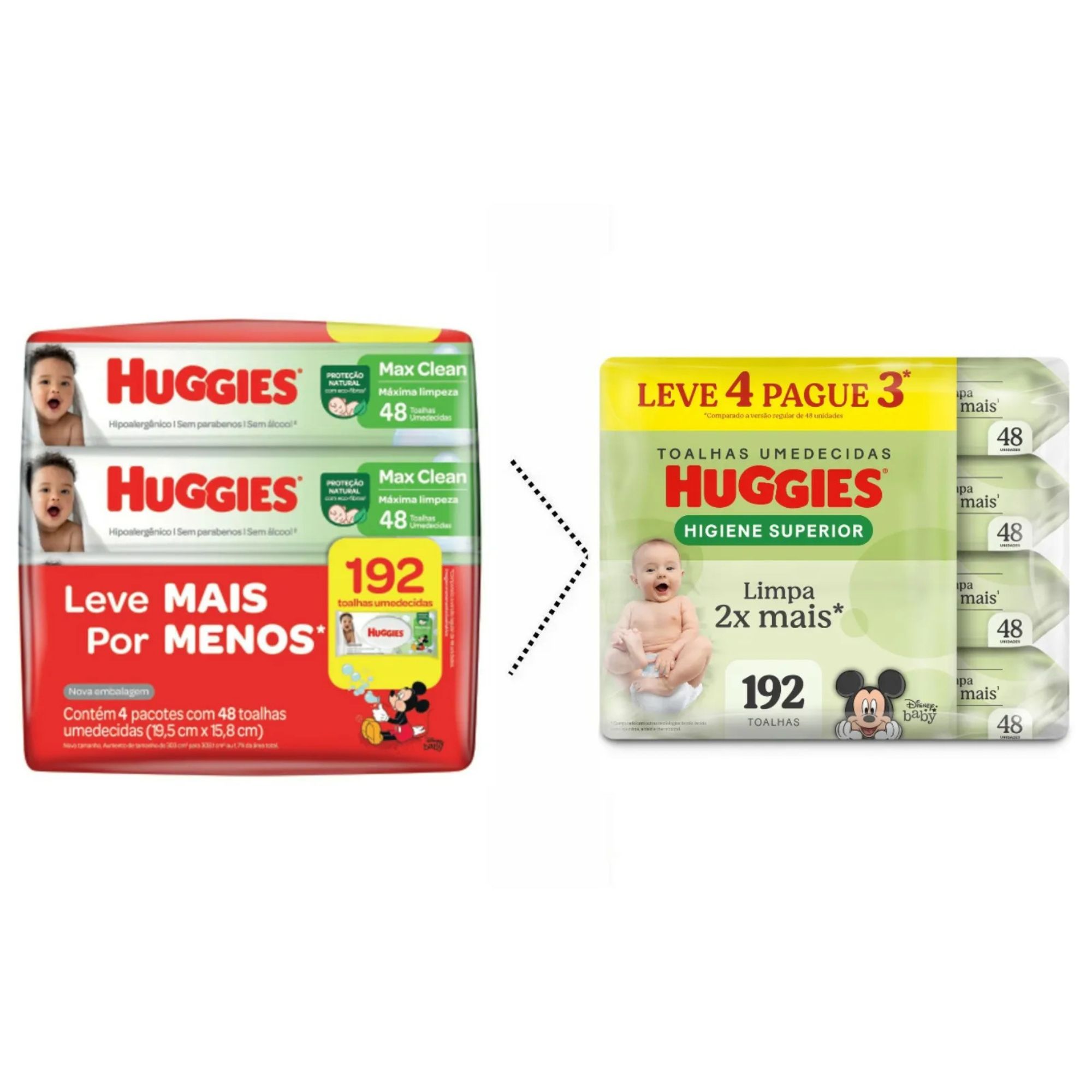 Lenços Umedecidos Huggies Max Clean 192 Unidades - Imagem 2