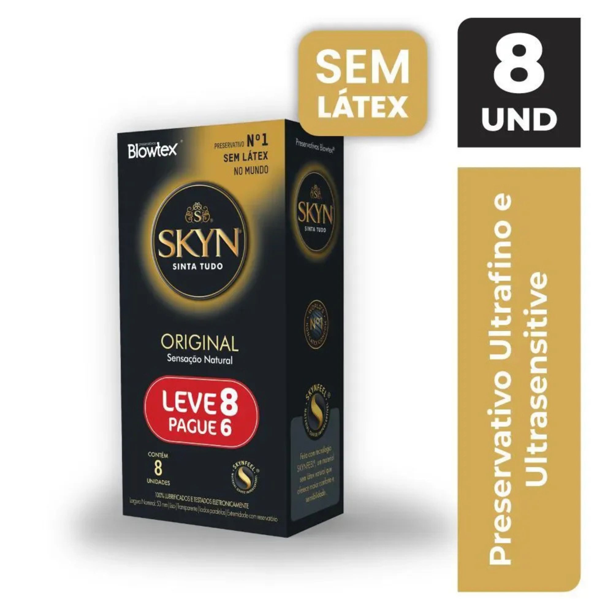 Preservativo Blowtex Skyn Original Sensação Natural Com 8 Unidades - Imagem 2