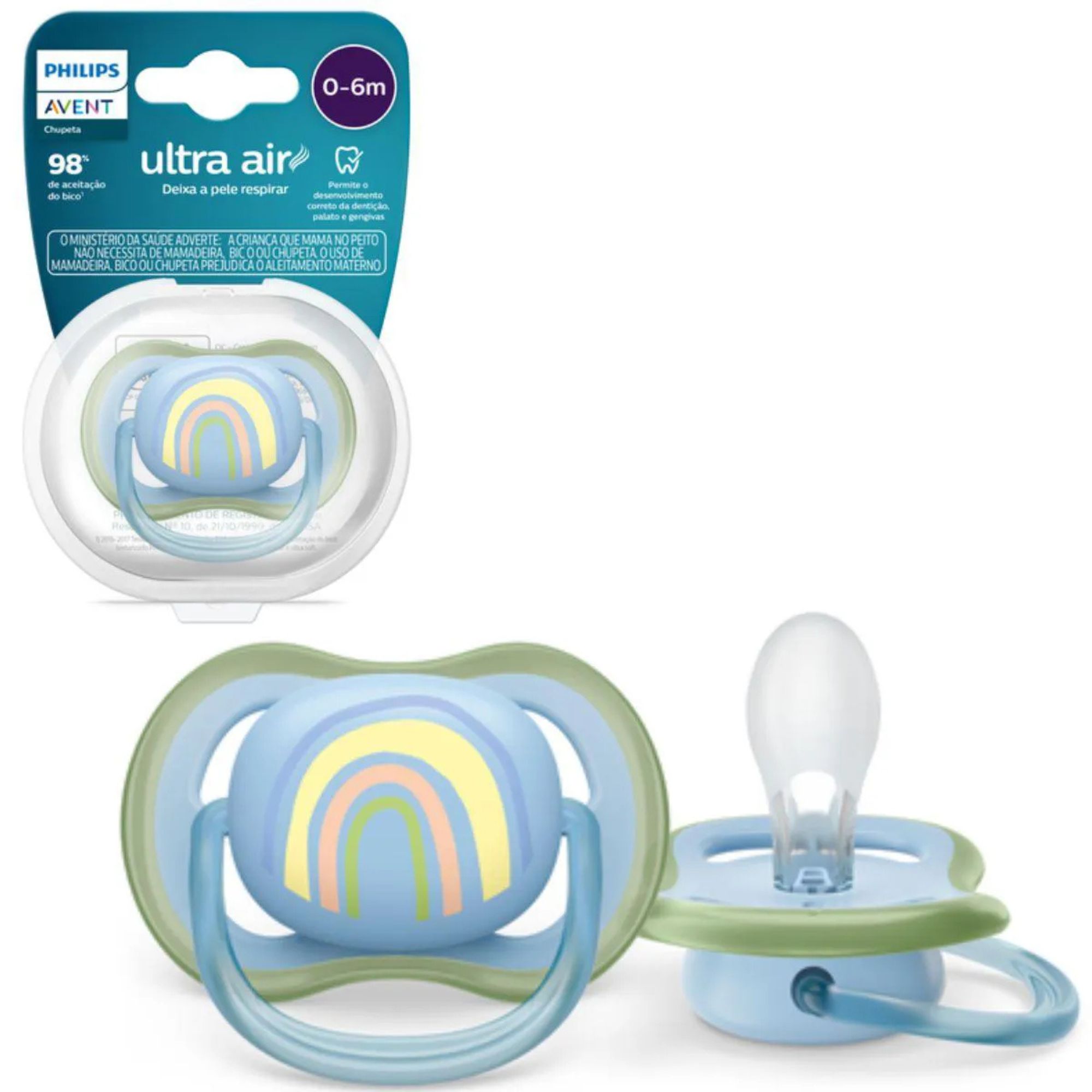 Chupeta Philips Avent Ultra Air Arco Íris 0-6m - 1 Unidade - Imagem 2