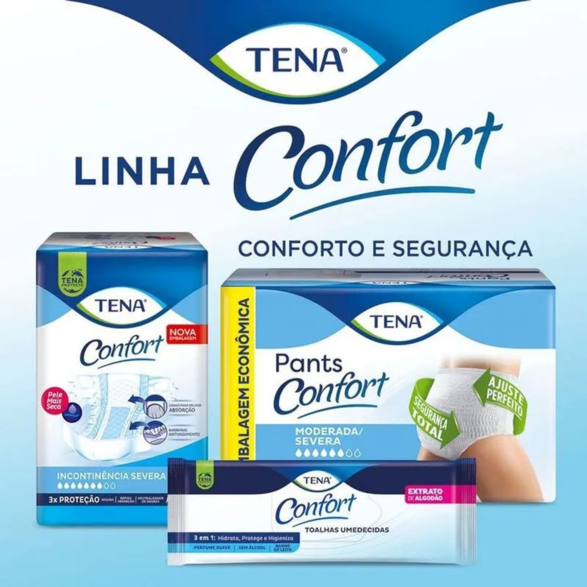 Roupa Íntima Descartável Tena Confort G 20 Unidades - Imagem 3