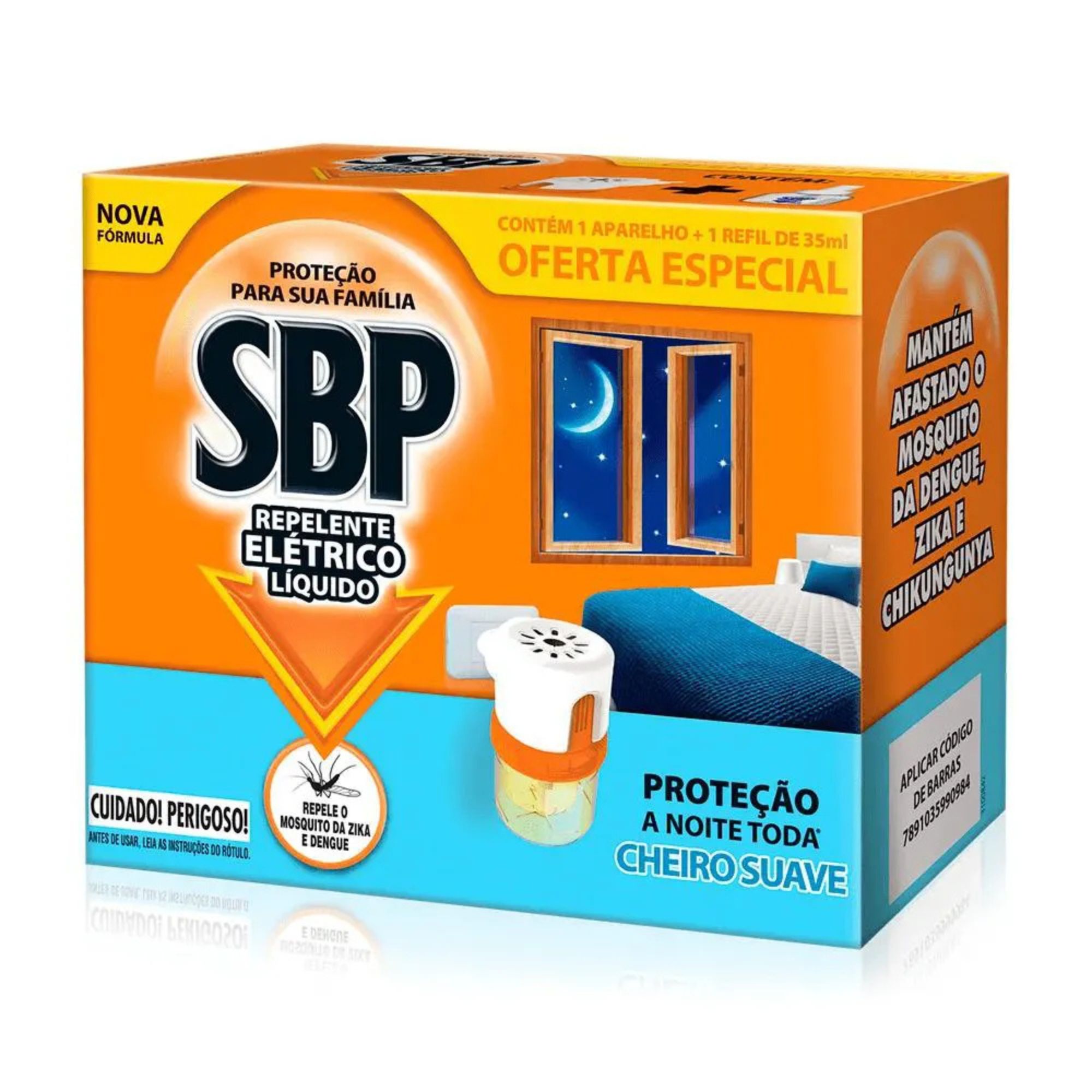 Repelente Elétrico Sbp 45 Noites Cheiro Suave + Refil 35ml