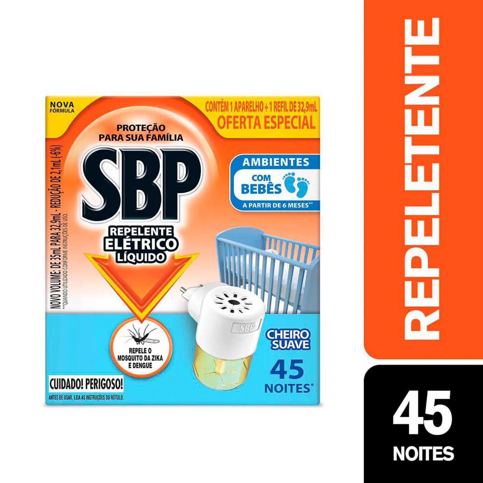 Repelente Elétrico Sbp 45 Noites Cheiro Suave + Refil 35ml - Imagem 2